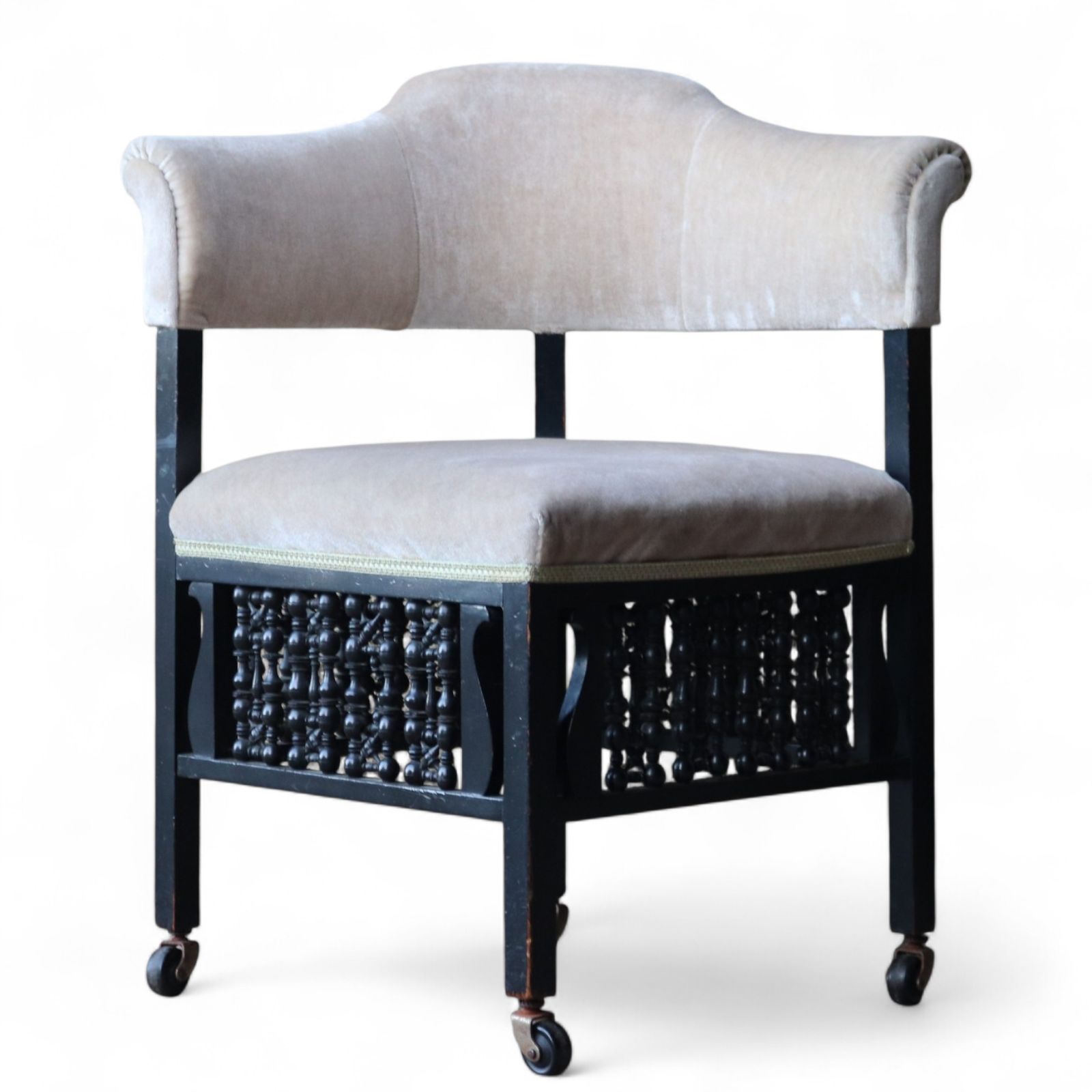 photo buy Antique Edwardian Ebonised Corner Chair / Armchair