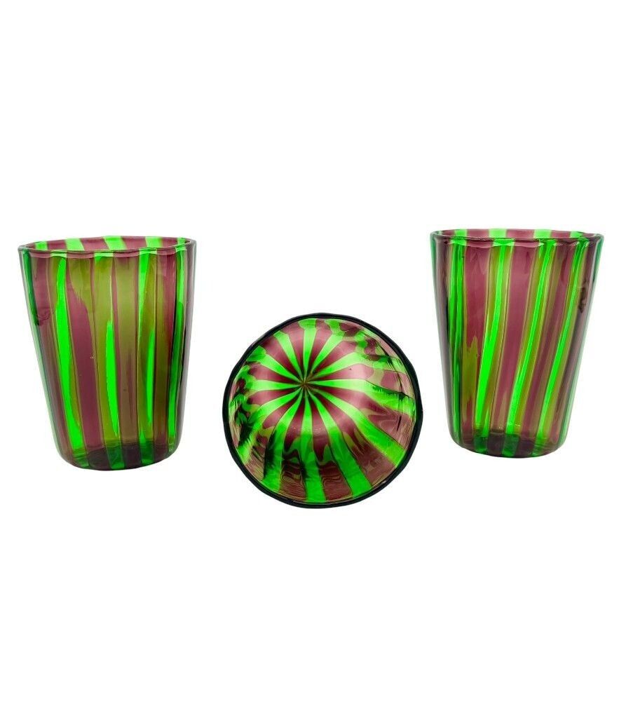 A Set Of Six Italian Handblown Murano Glass Tumblers photo vintage
