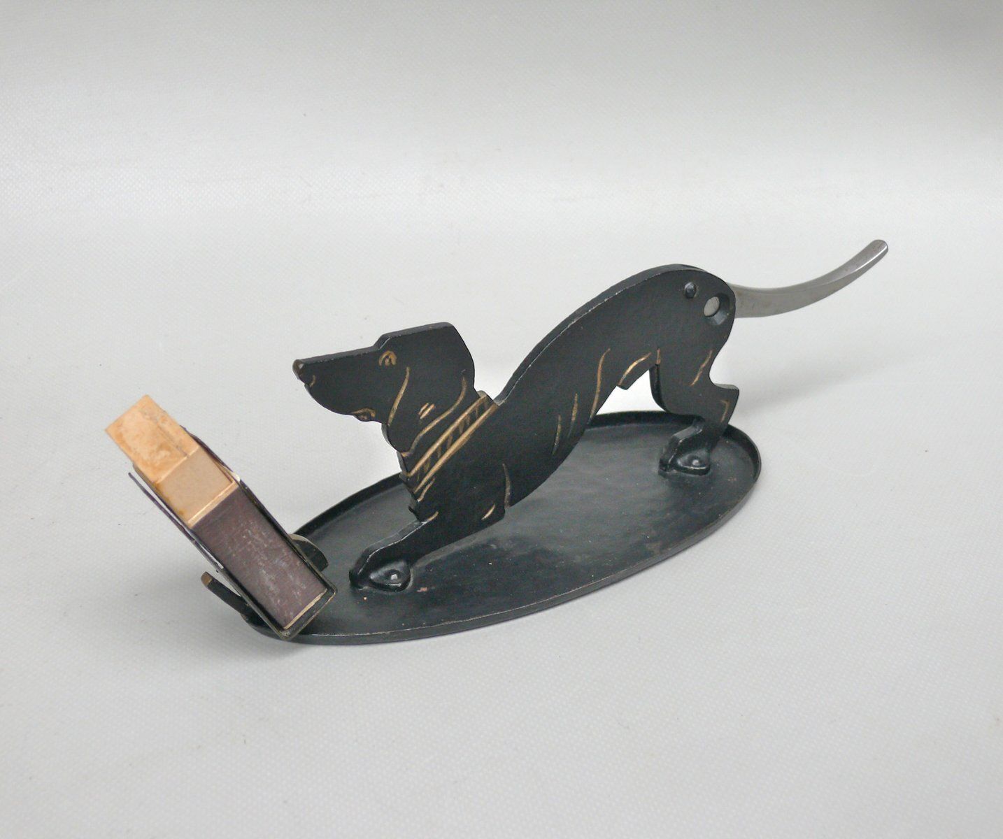 Arts And Crafts Art Nouveau Iron, Brass, Black And Gold Cigar Cutter, 1890s photo Home Decor