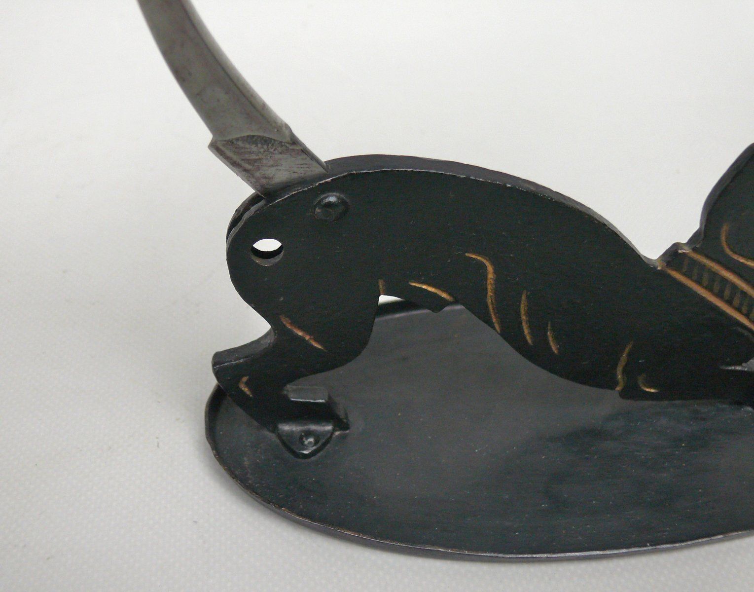 photo buy Arts And Crafts Art Nouveau Iron, Brass, Black And Gold Cigar Cutter, 1890s