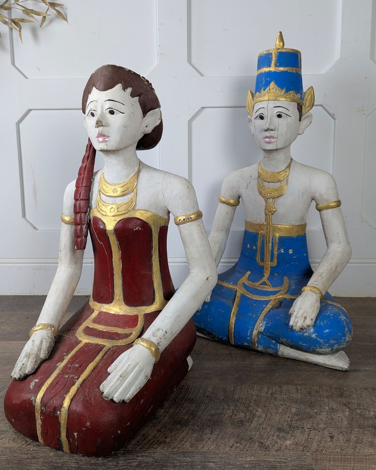 Loro Blonyo Pair (Near Life Size) – Javanese Wooden Statues photo buy