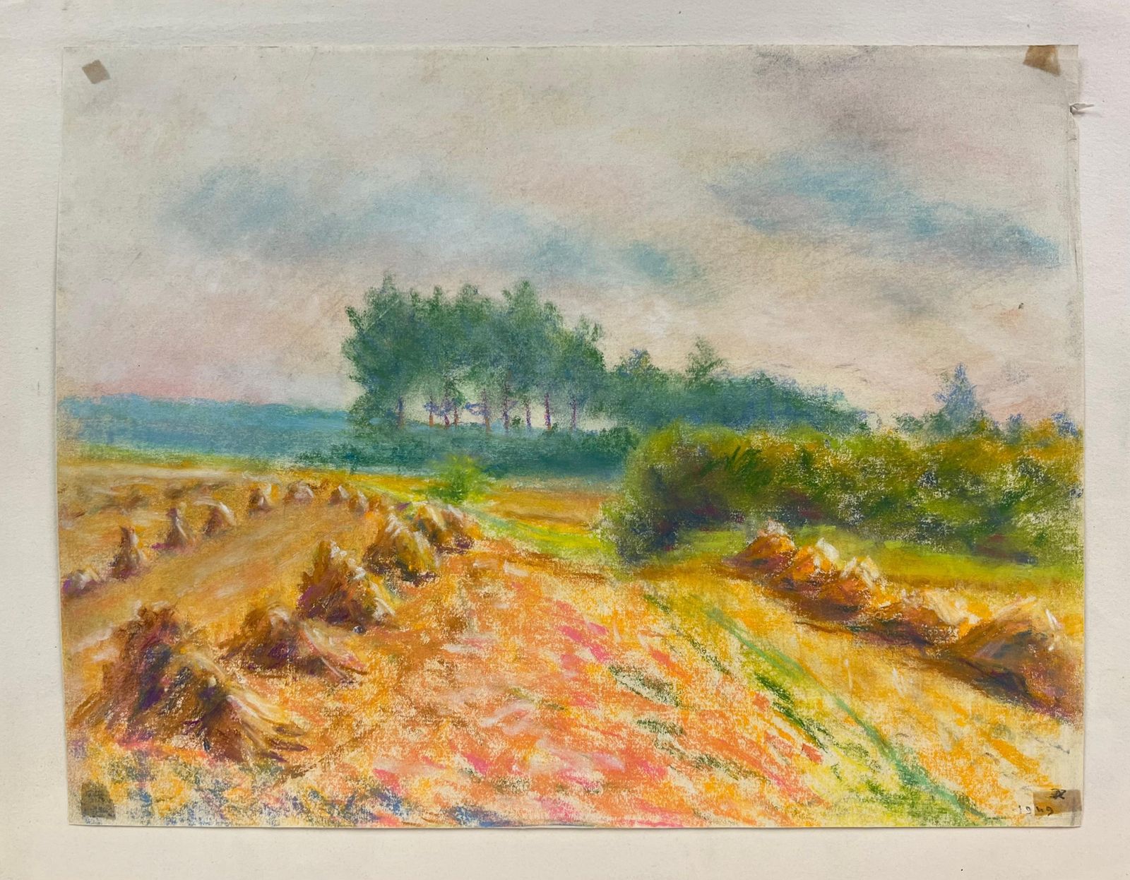 Regine David Golden Harvest Fields Under A Cloudy Sky A Pastel Landscape Of Rural Tranquility 1949 photo furniture
