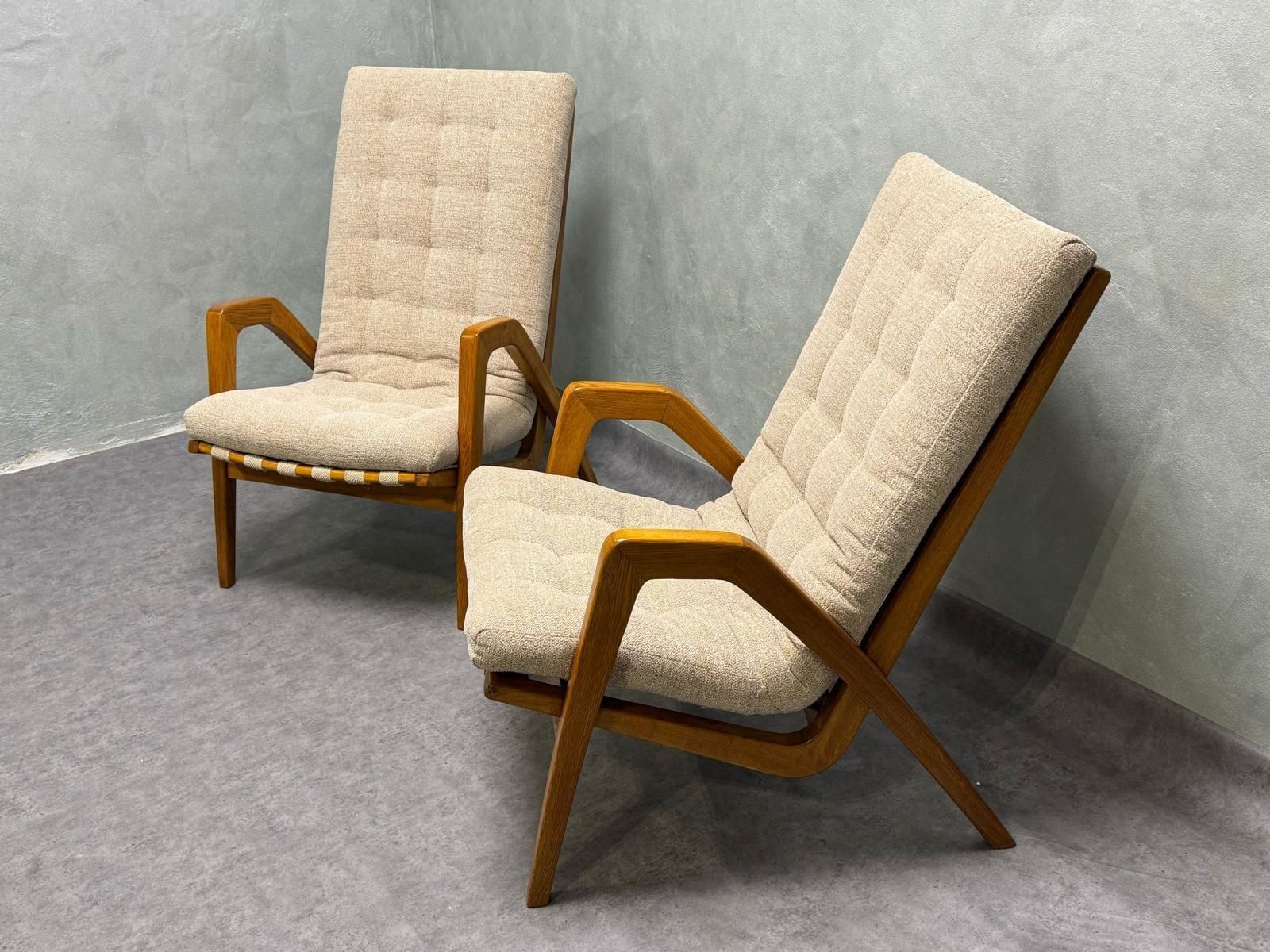 Pair Of Armchairs By Jan Vaněk, 1940s, Fully Restored, Czechoslovakia photo 2285.0