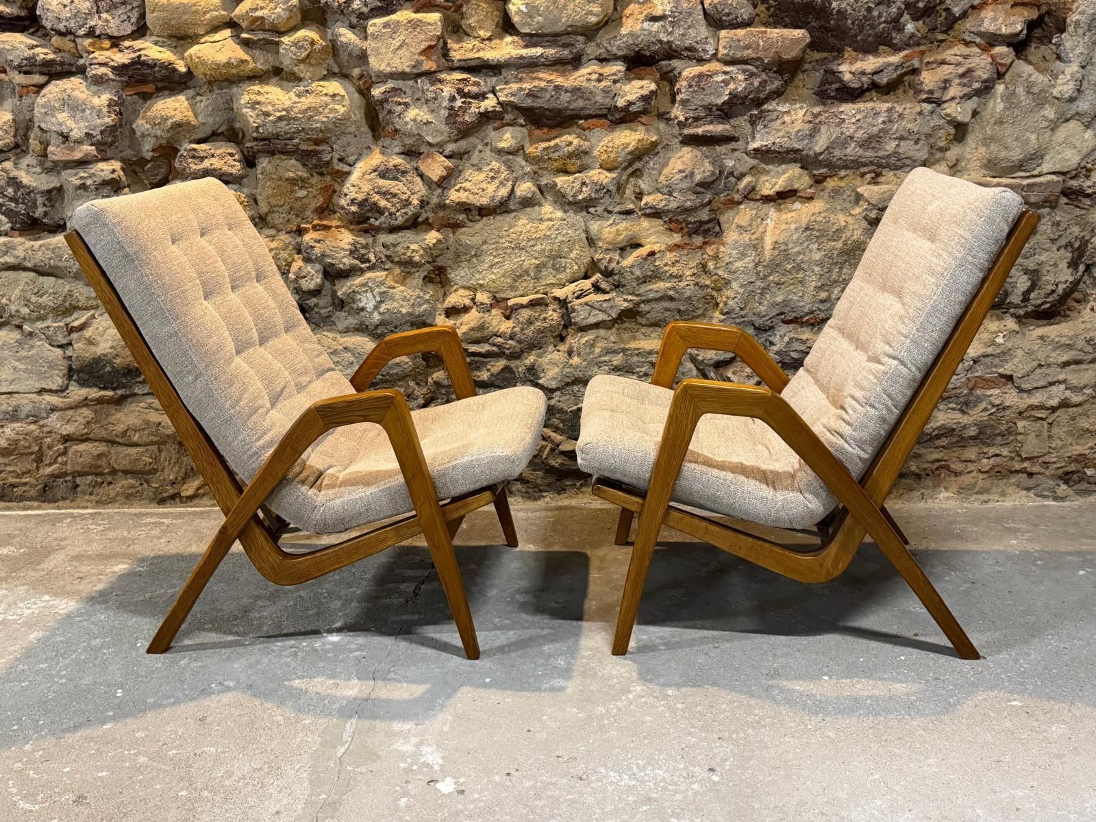 photo furniture Pair Of Armchairs By Jan Vaněk, 1940s, Fully Restored, Czechoslovakia