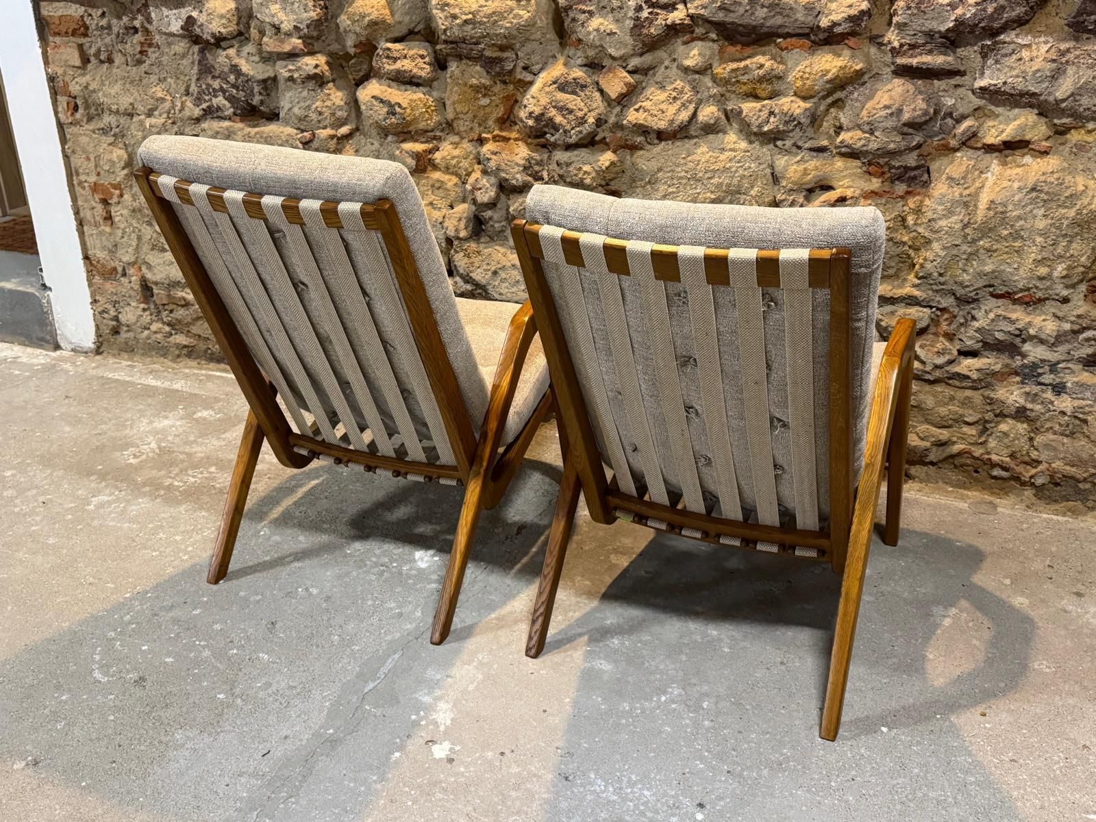 2285.0 Pair Of Armchairs By Jan Vaněk, 1940s, Fully Restored, Czechoslovakia photo