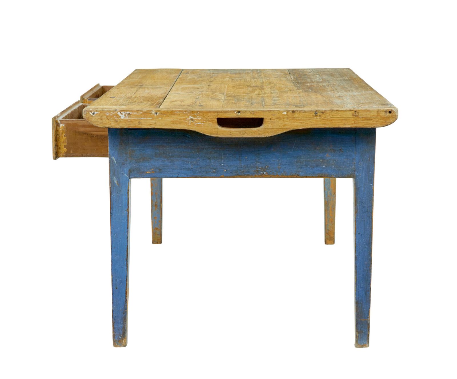 photo for sale 19th Century Scandinavian Painted Pine Bakers Table