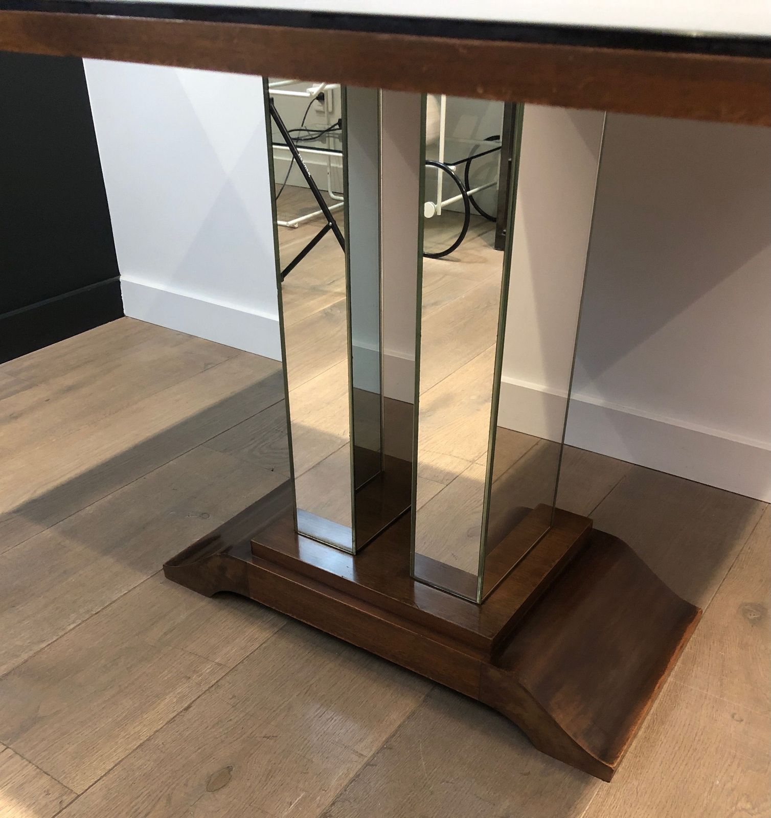 Art Deco Center Table With An églomisé Mirror Top In The Style Of Jules Leleu And Max Ingrand photo buy