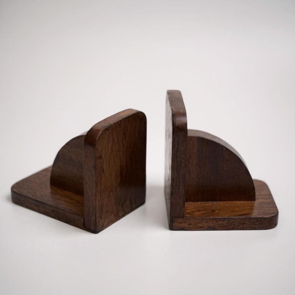 Pair Of Solid Teak Mid Century Bookends / Desk Accessories, C.1950s photo furniture