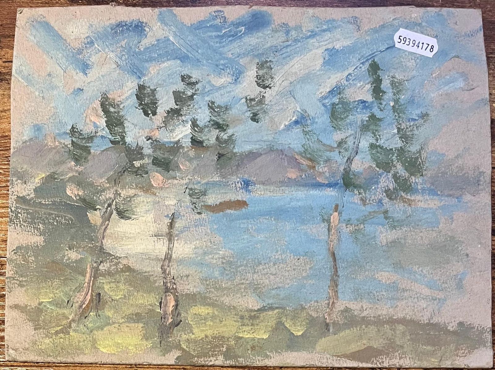 French Impressionist Oil Painting Of Village Of Shadows In Pastel Light photo vinterior
