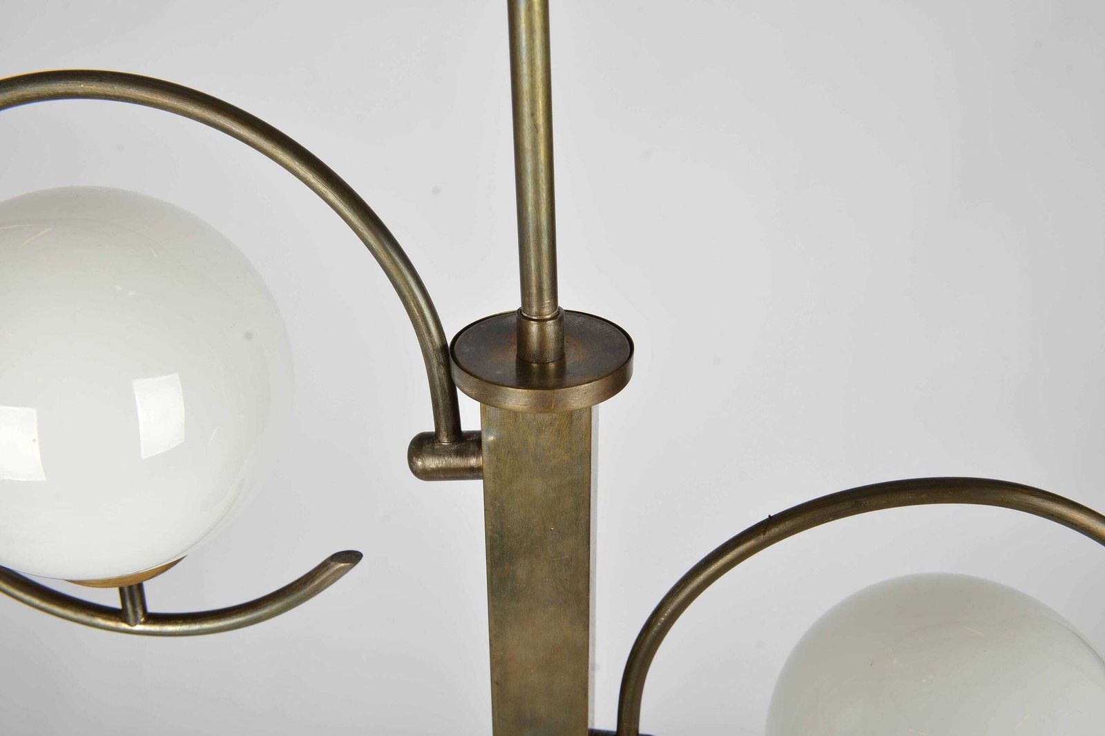 Art Deco Chandelier 1930s Modernist Lighting Bauhaus Pendant Light Vintage Chandelier Vintage Ceiling Light Opaline Shade Bauhaus Chandelier photo for sale