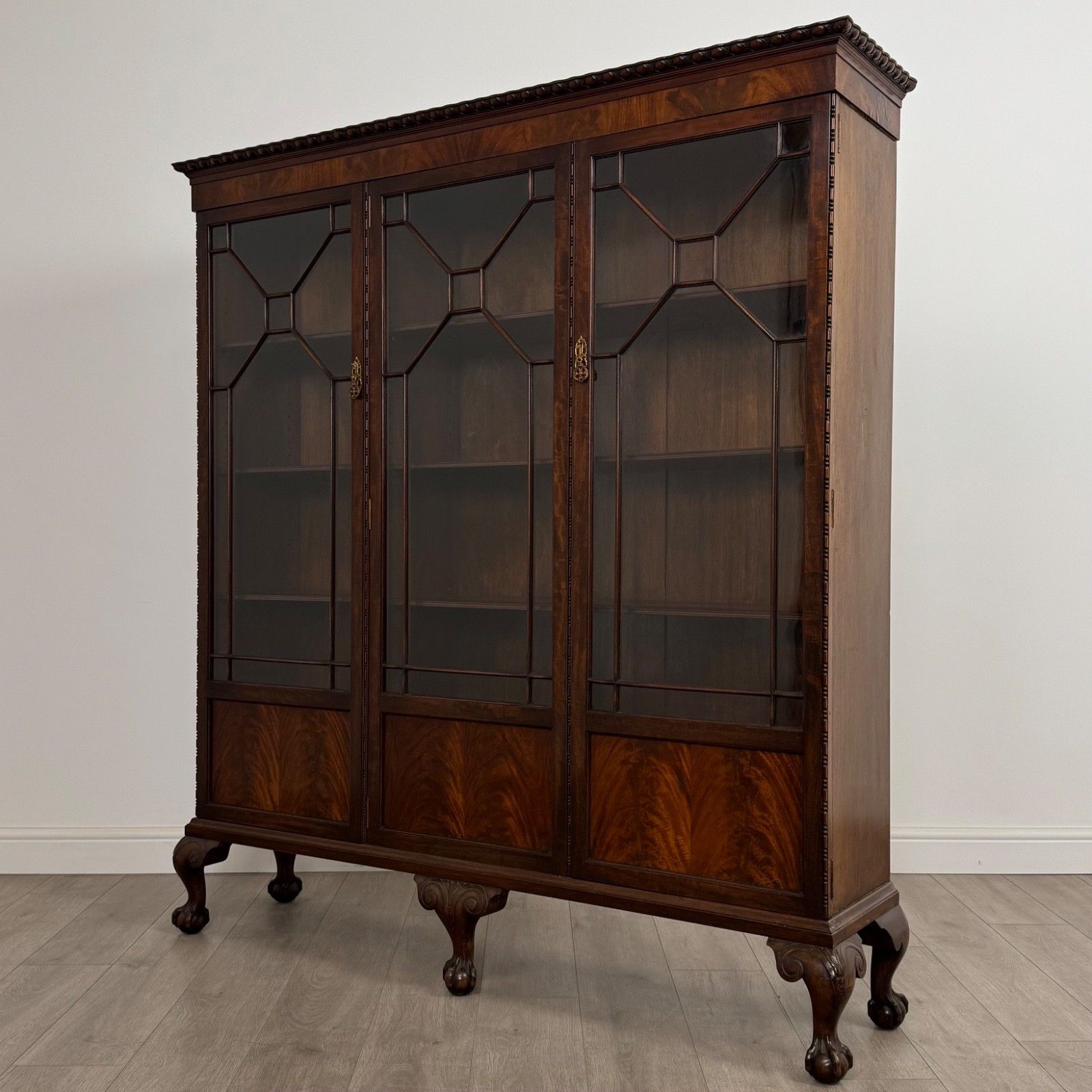 Antique 20th Century Large Glazed Display Cabinet In Mahogany photo Furniture