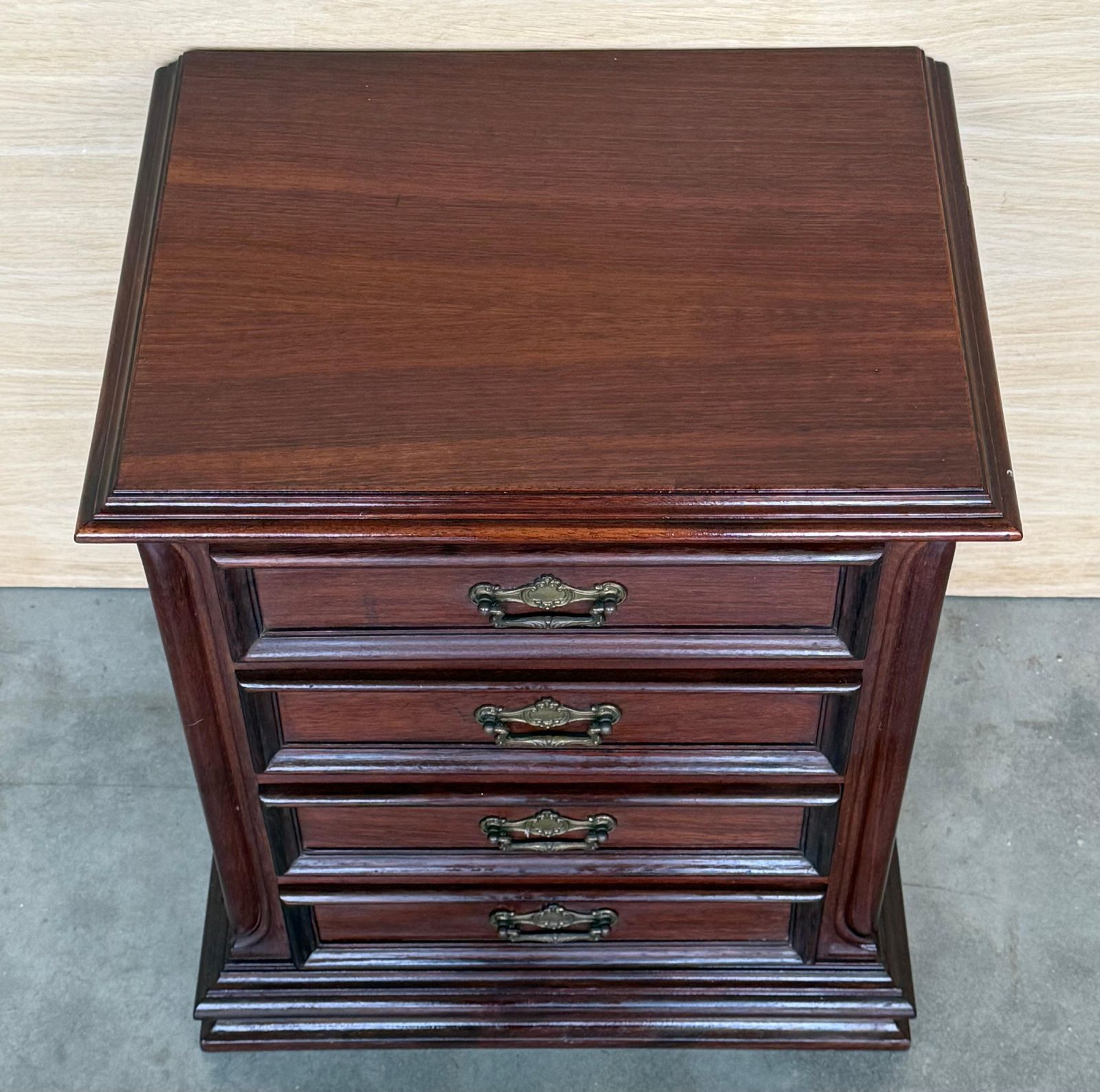 Pair Of Chippendale Solid Walnut Small Chest Of Drawers Or Nightstands photo Furniture
