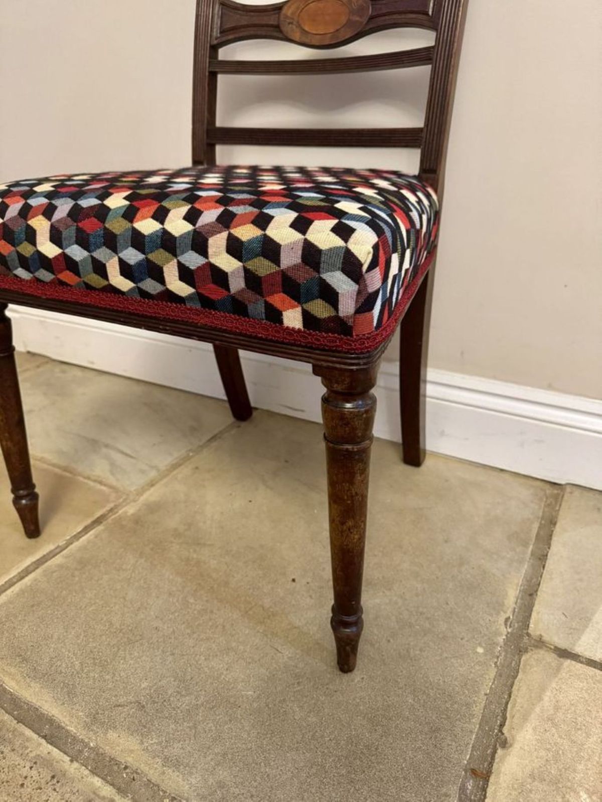 Vibrant Pair Of Regency Mahogany Inlaid Pair Of Chairs photo vinterior