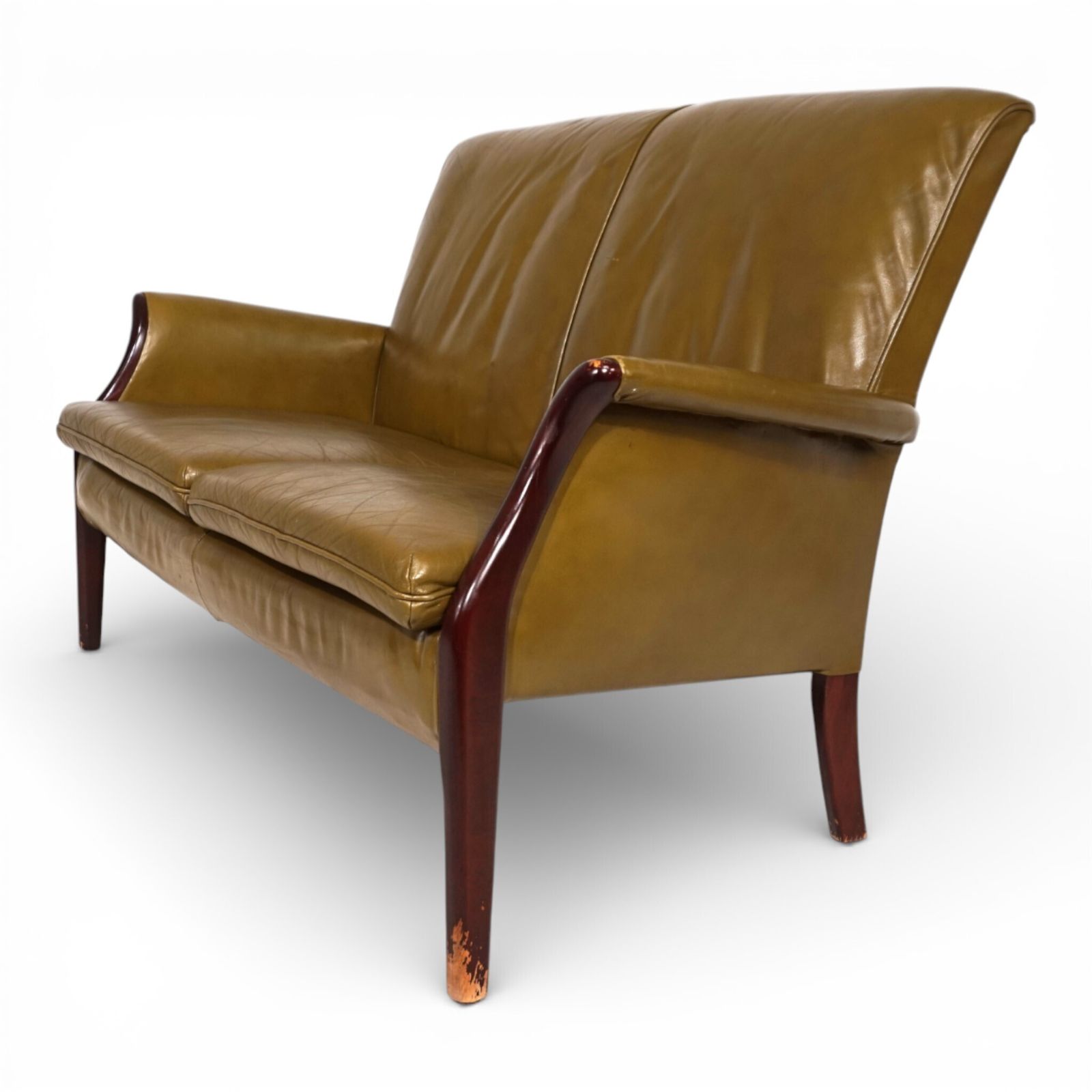 Moss Green Froxfield Leather Two Seater Sofa By Parker Knoll, 1960 photo buy