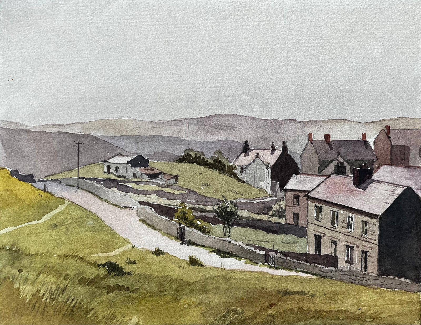 Nthony Herbert Yorkshire Dales Road And Stone Houses In Summer Light English Landscape