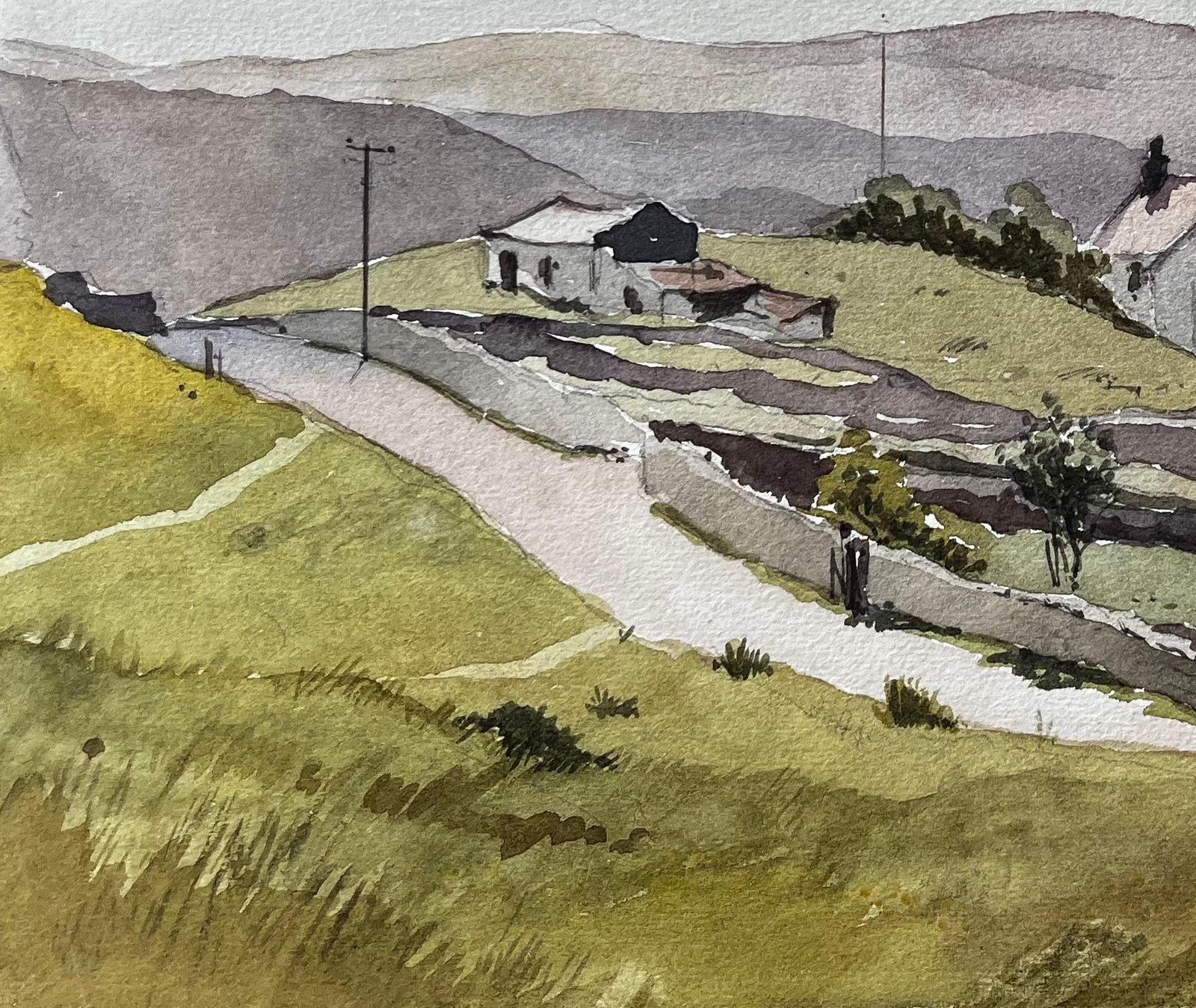 Nthony Herbert Yorkshire Dales Road And Stone Houses In Summer Light English Landscape photo 395.0