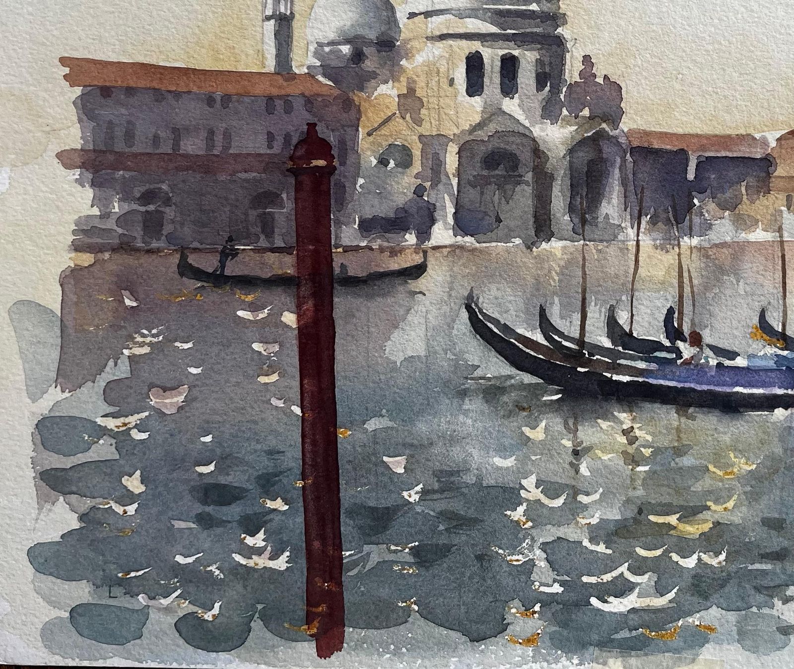 Anthony Herbert Gondolas On The Grand Canal With Santa Maria Della Salute Venice photo Art