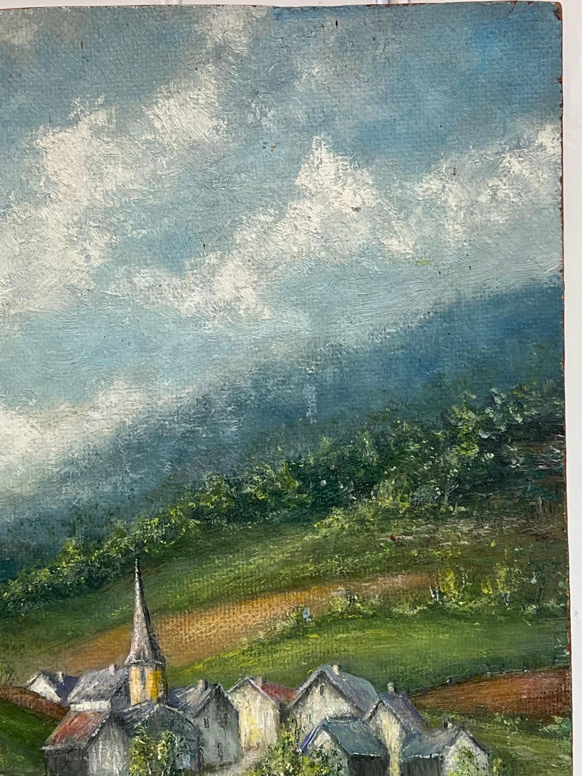 Jean Fourie Village Church Hidden In The French Valleys 20th C. Oil Painting Landscape photo vinterior