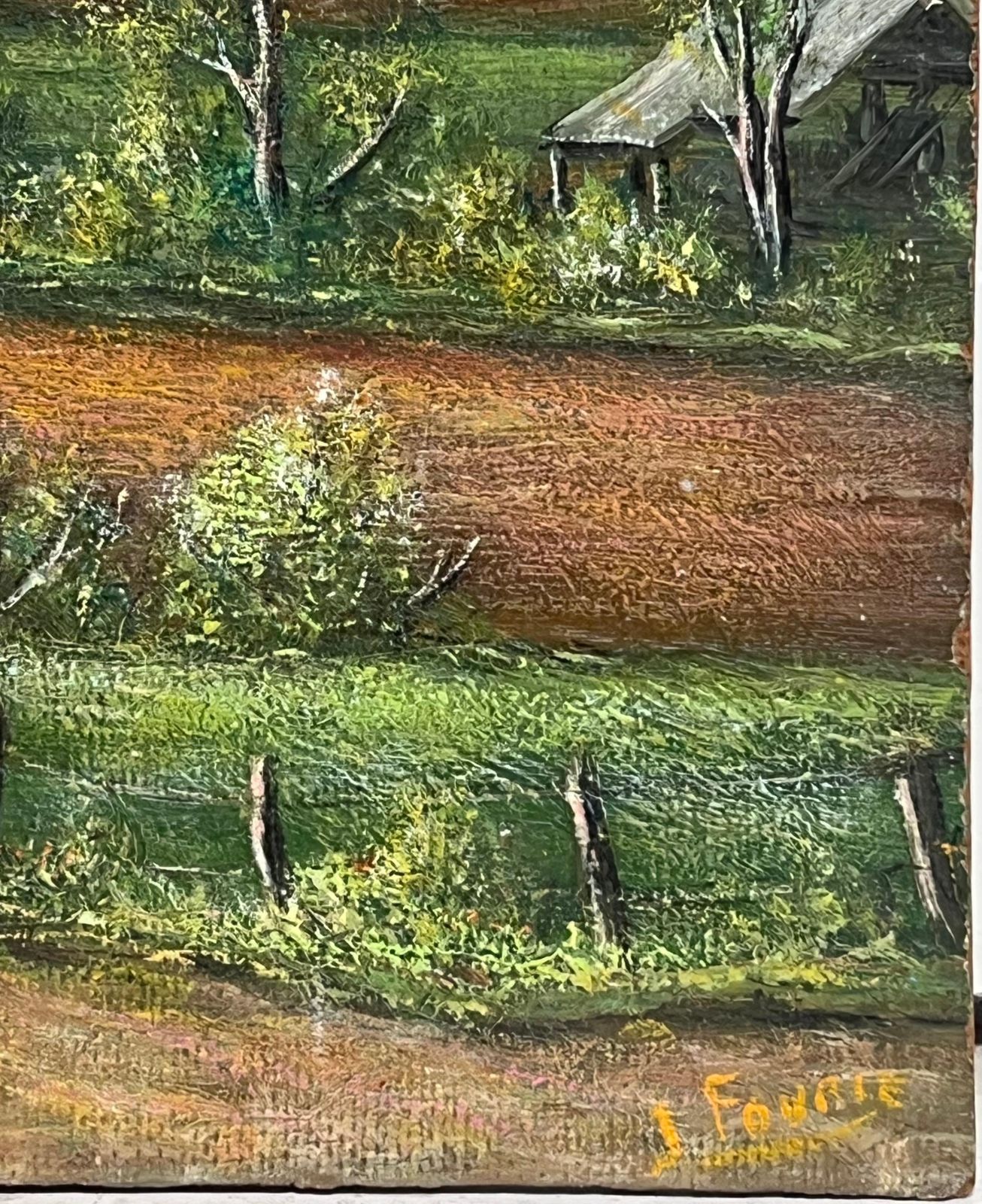 Jean Fourie Village Church Hidden In The French Valleys 20th C. Oil Painting Landscape photo buy