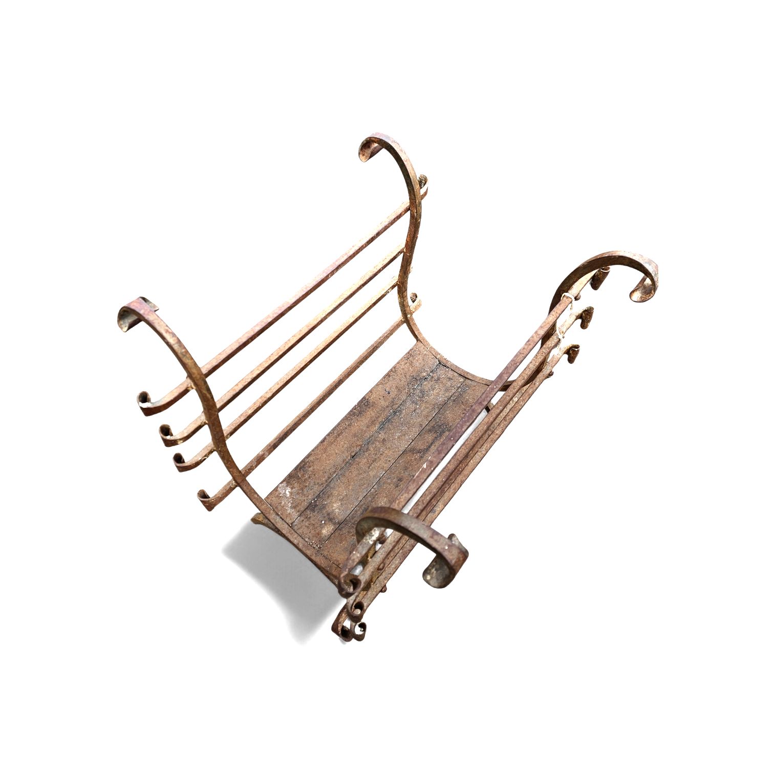 Vintage Black Wrought Iron Fireplace Log Holder / 1960s photo buy