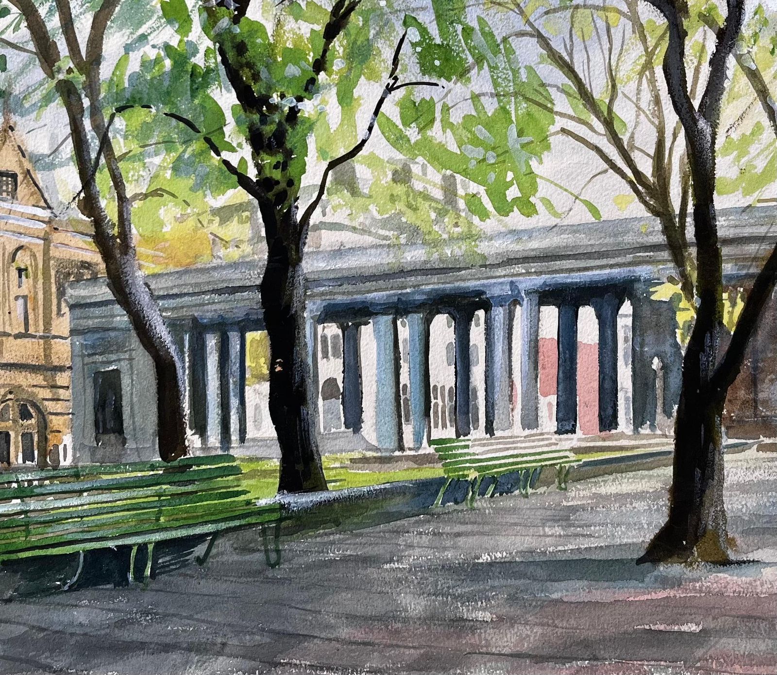 John Steane (B.1931) The Monument Southport Lord Street Lancashire Signed 1968 British Watercolour 1963 photo Art