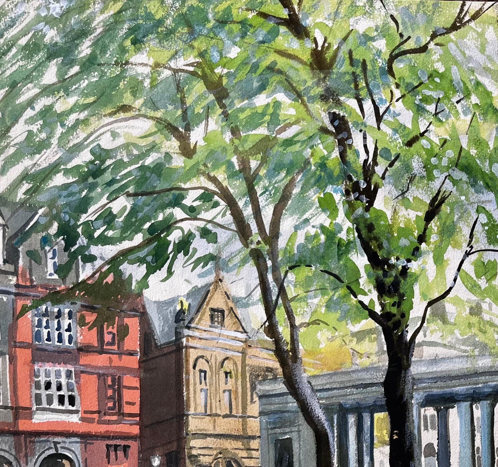 John Steane (B.1931) The Monument Southport Lord Street Lancashire Signed 1968 British Watercolour 1963 photo vintage