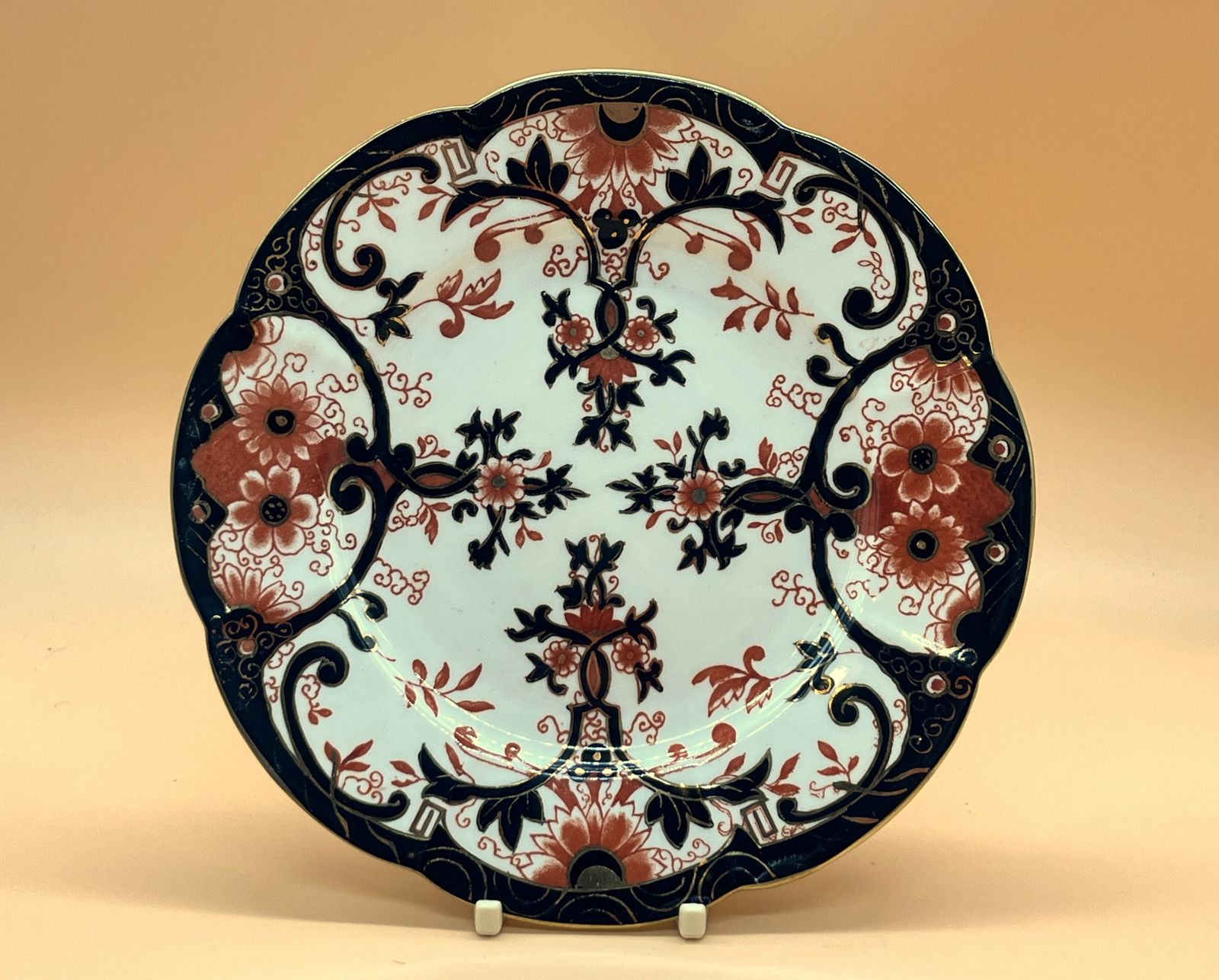 Antique Wileman Foley Pre Shelley Fairy Shape Black Japan Pattern Tea Trio. C1889. Rd.119503. 153594. 4326. photo furniture
