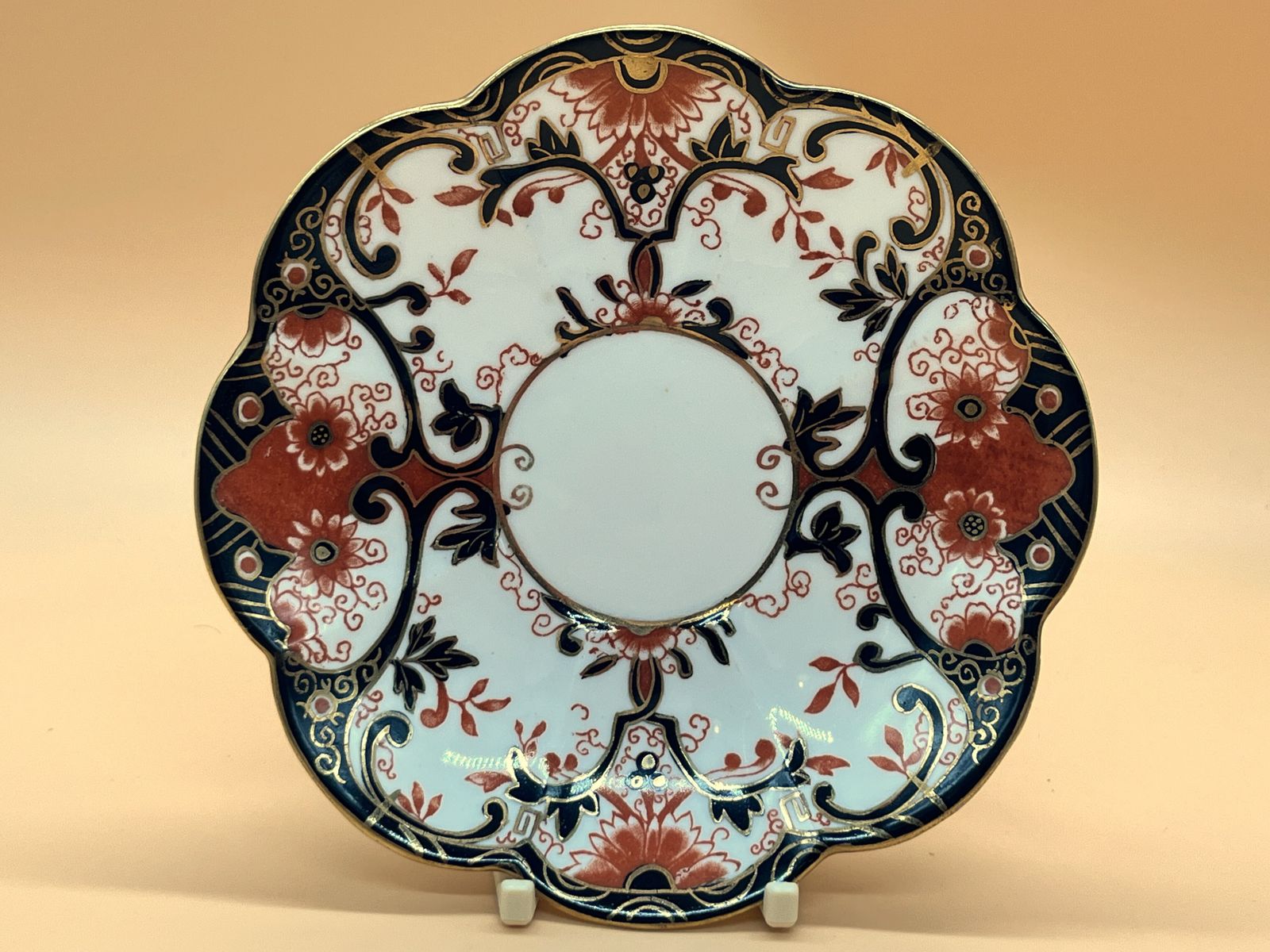Antique Wileman Foley Pre Shelley Fairy Shape Black Japan Pattern Tea Trio. C1889. Rd.119503. 153594. 4326. photo vinterior