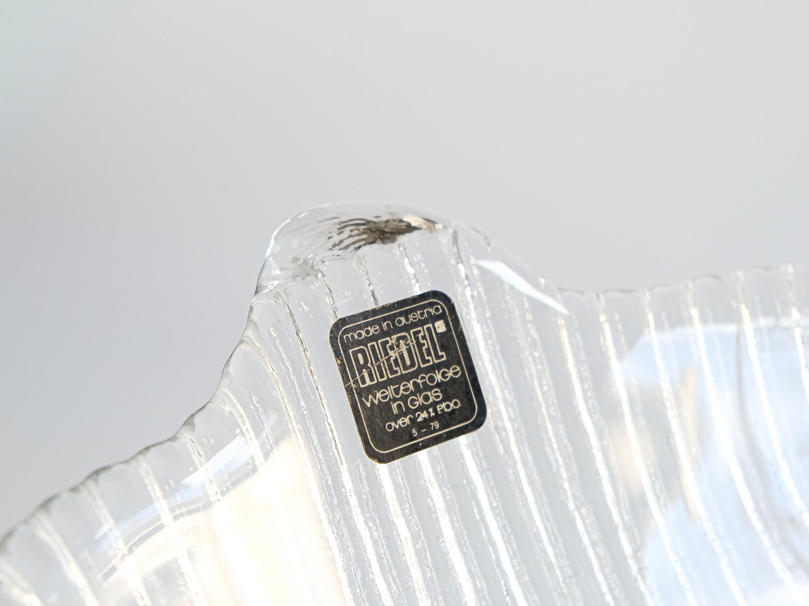photo vinterior Mid Century Claus Josef Riedel Large Crystal Bowl For Riedel, Austria, 1970s