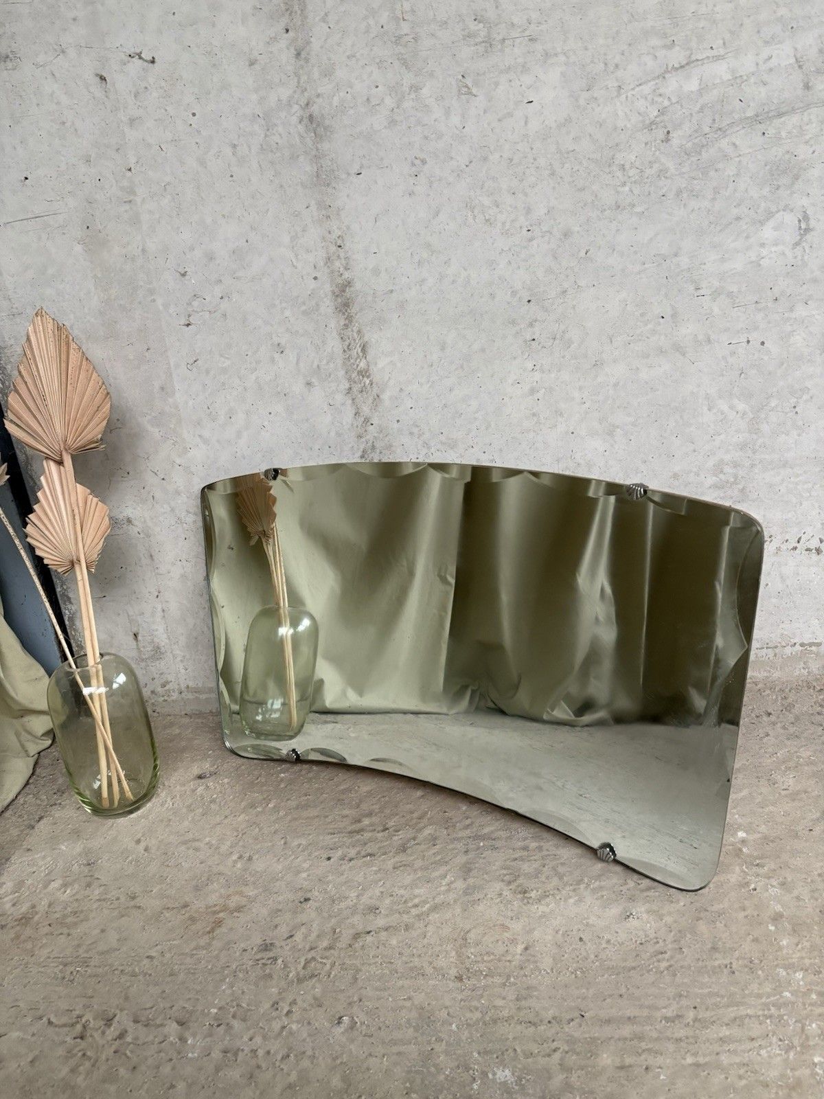Vtg Antique Wall Hallway Mirror Retro R965 photo for sale