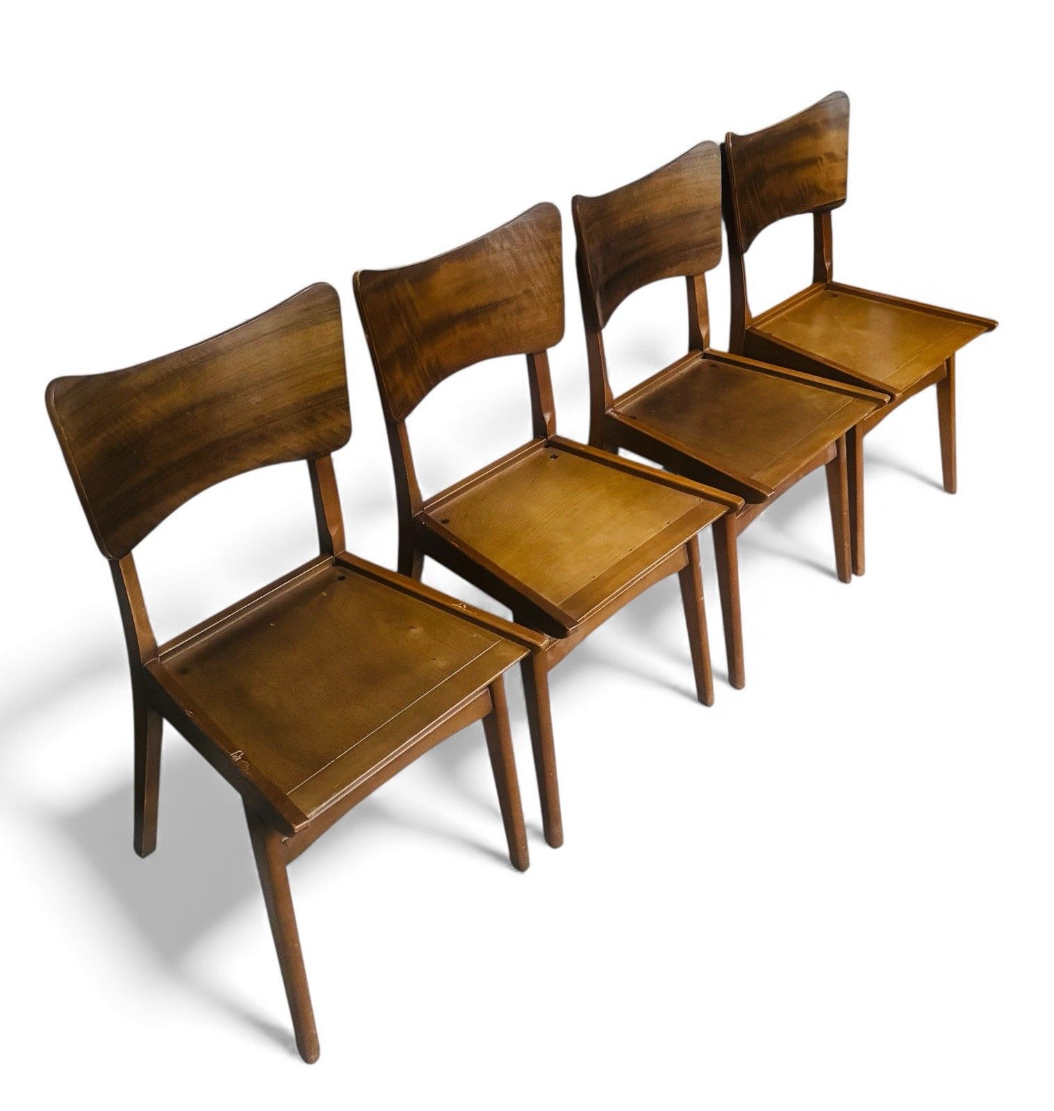Set Of Four Bentwood And Ply Dining Chairs Mid Century Retro C1950s