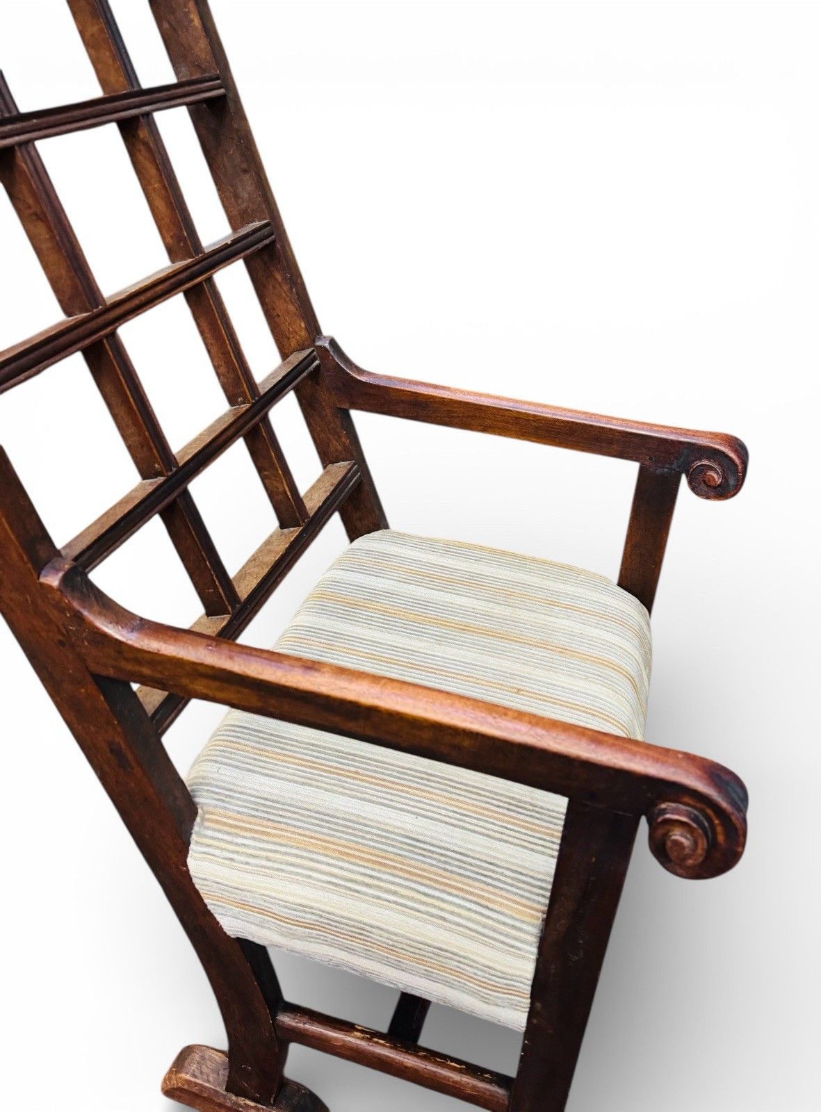 Antique William Birich Mahogany Armchair Arts And Crafts Lattice Backs C1900s photo buy
