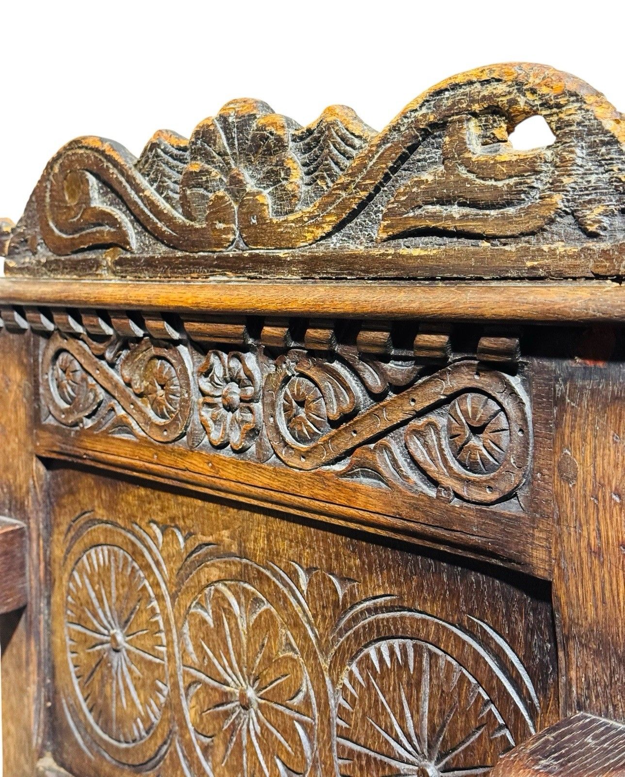 Antique Carved English Oak Wainscot Armchair Superior Quality C1670s Rare photo furniture