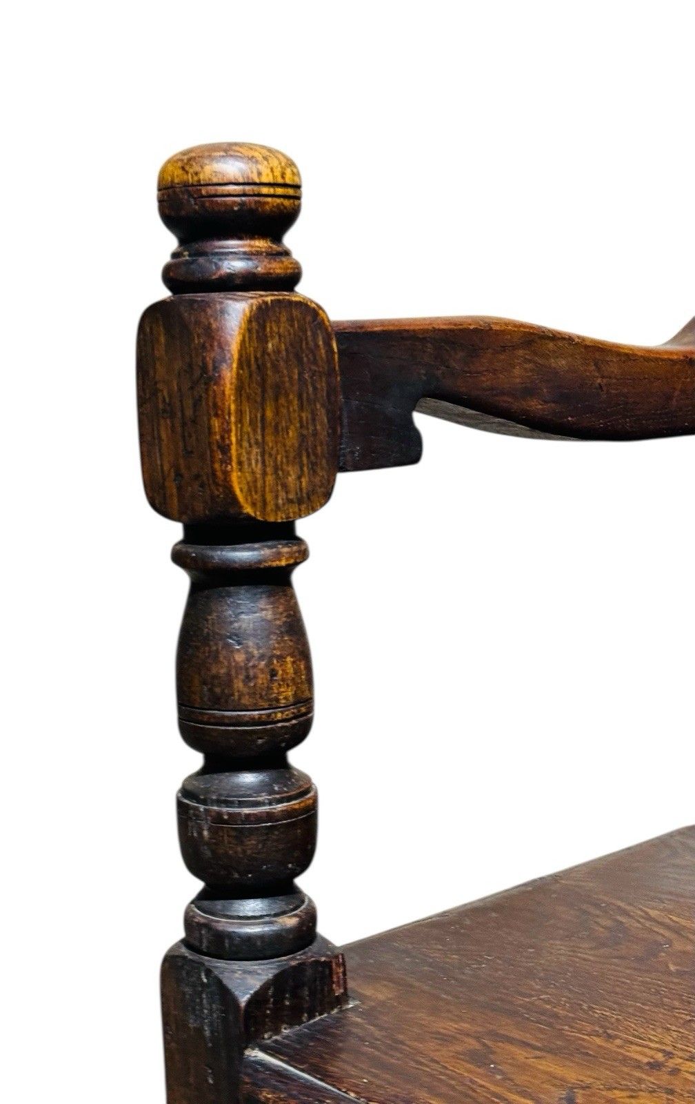 Furniture Antique Carved English Oak Wainscot Armchair Superior Quality C1670s Rare photo