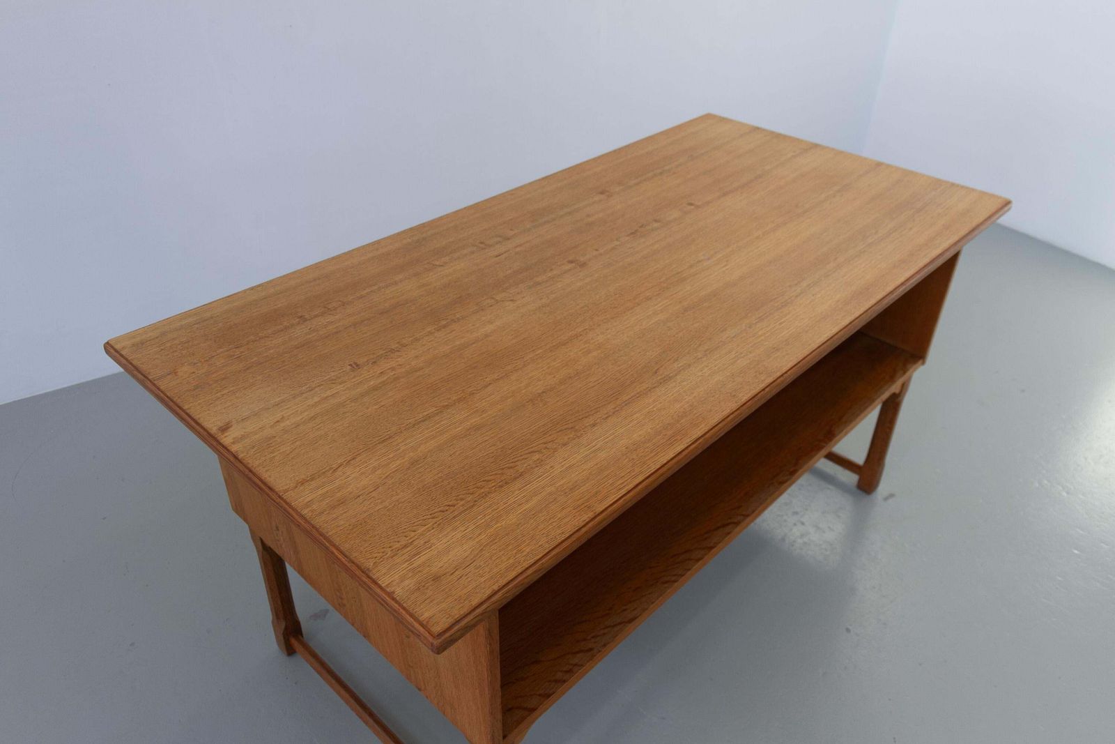 1883.0 Mid Century Danish Freestanding Oak Desk Attributed To Henning Kjærnulf, 1960s. photo