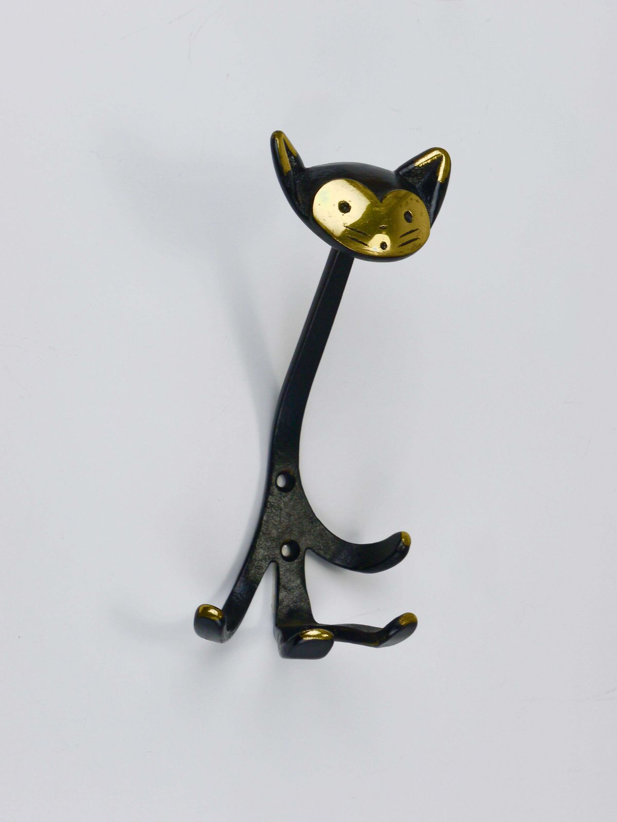 Walter Bosse Cat Zoo Brass Animal Wall Hook By Herta Baller, Austria, 1950s photo for sale