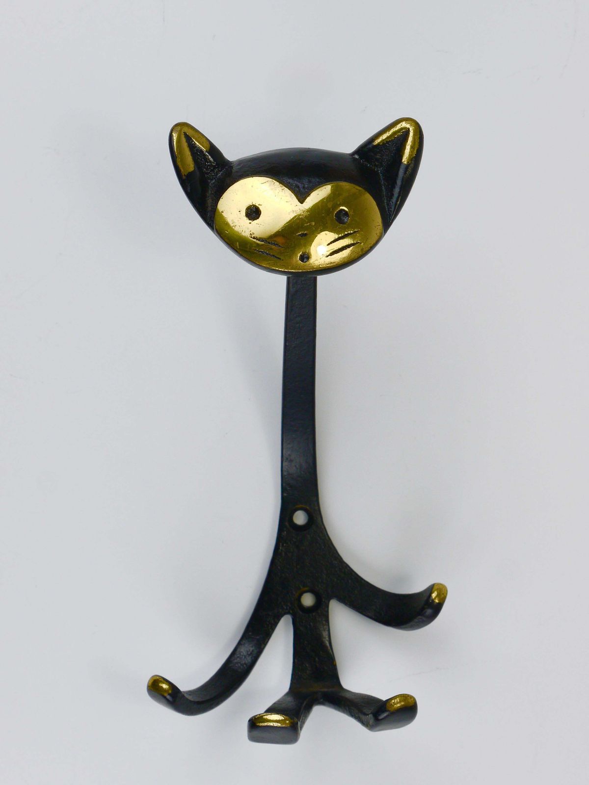 Walter Bosse Cat Zoo Brass Animal Wall Hook By Herta Baller, Austria, 1950s photo 252.0