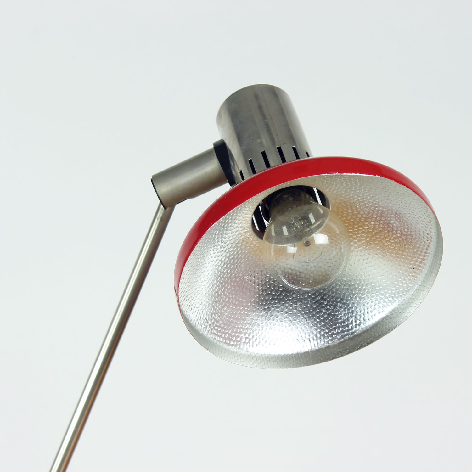 Midcentury Red Table Lamp By Aka Leuchen, Germany 1970s photo vinterior