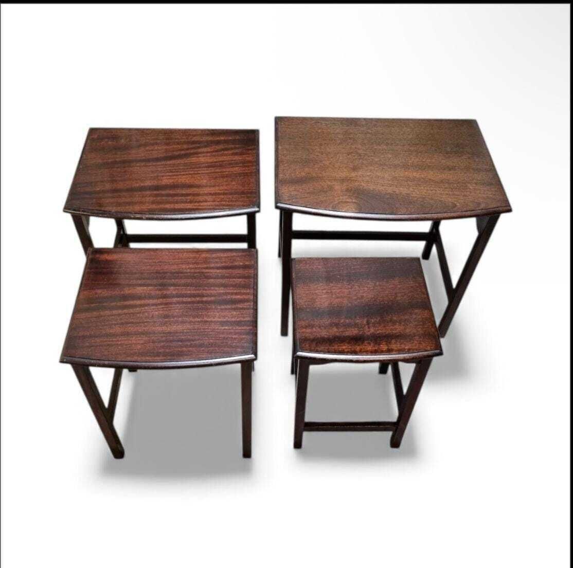 photo for sale Vintage Mid Century Set Of Four Nesting Tables / C. 1960 / Solid Wood