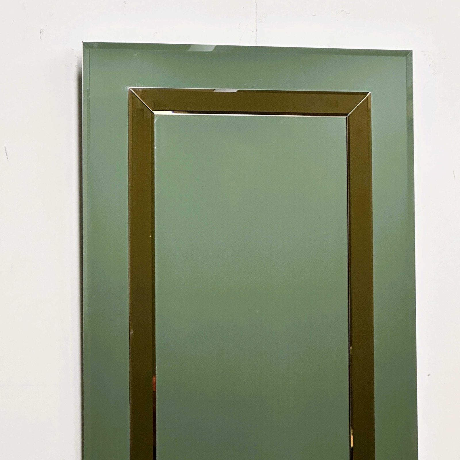 photo furniture Large German Beveled Mirror With Bronze Tinted Border, 1980s