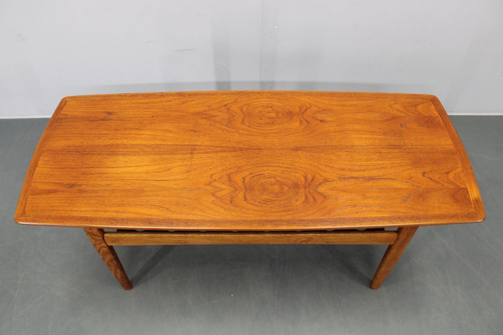 Danish Midcentury Coffee Table With Teak Veneer And Oak Base, 1960s photo Furniture