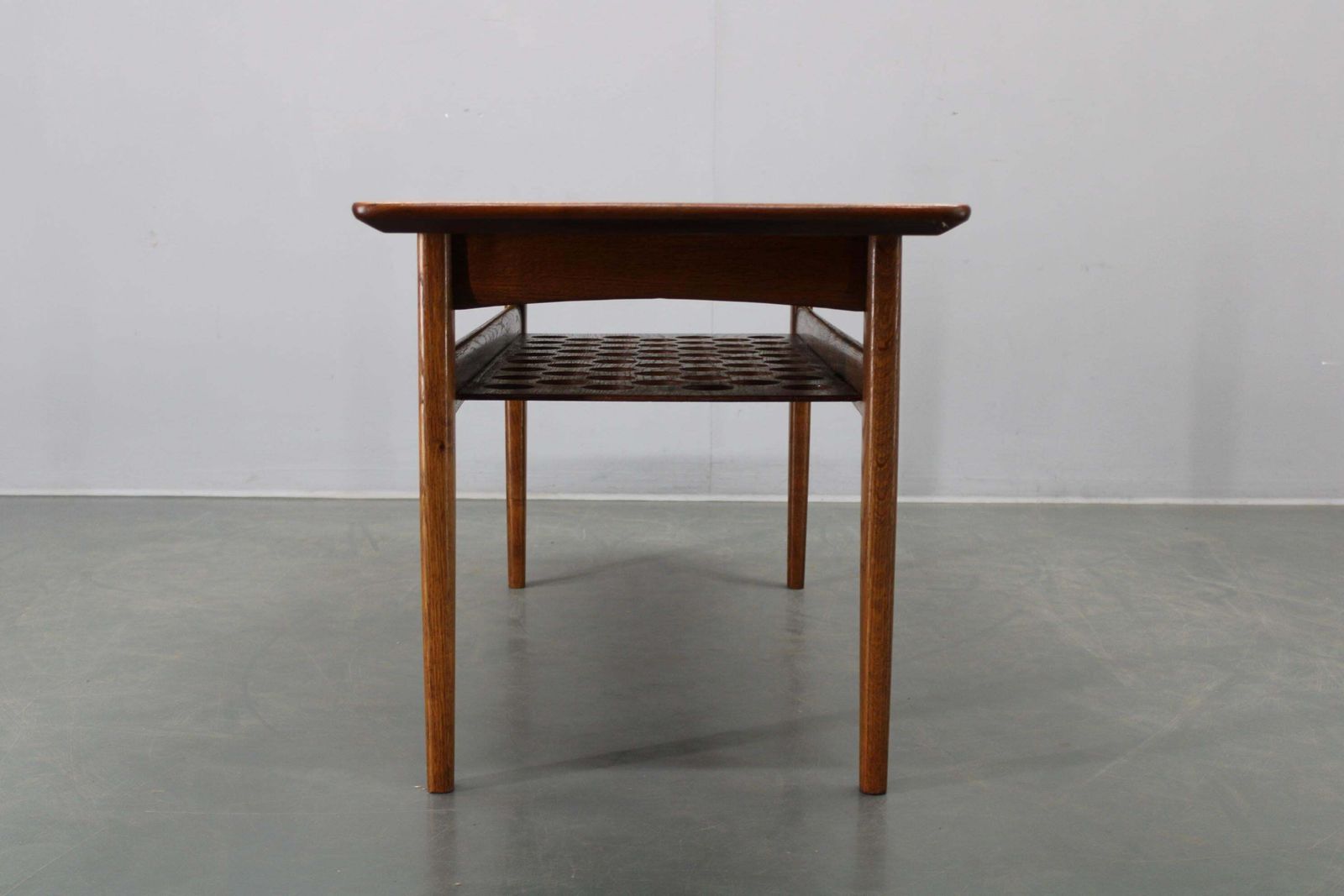 Danish Midcentury Coffee Table With Teak Veneer And Oak Base, 1960s photo buy