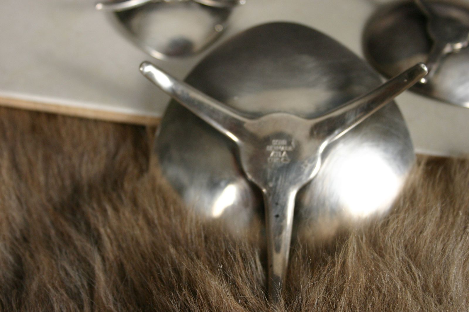 Set Of 3 Candle Holders Cohr Atla Denmark Silver Plated Mid Century photo vinterior
