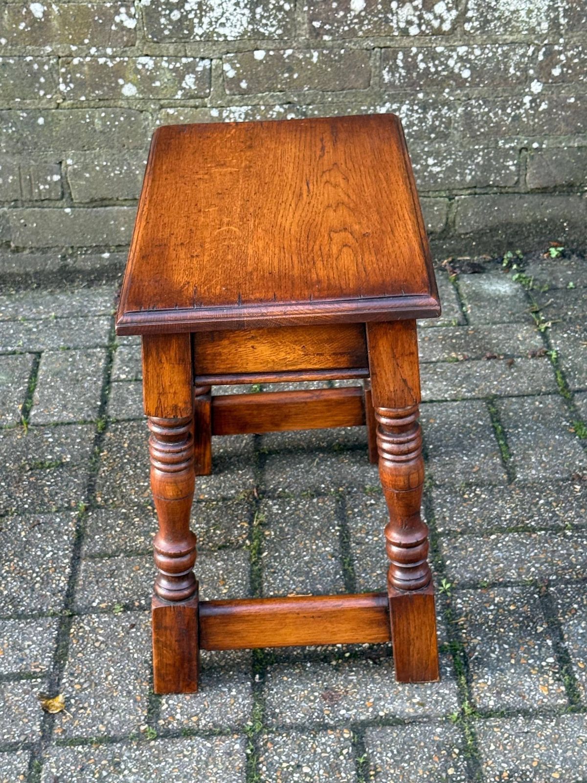 Quality Vintage Solid Wood Small Side Table English Traditional Occasional Table C1950s (49cm W, 44cm H) photo vintage