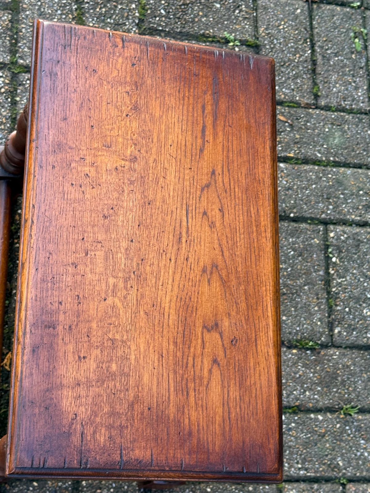 Furniture Quality Vintage Solid Wood Small Side Table English Traditional Occasional Table C1950s (49cm W, 44cm H) photo