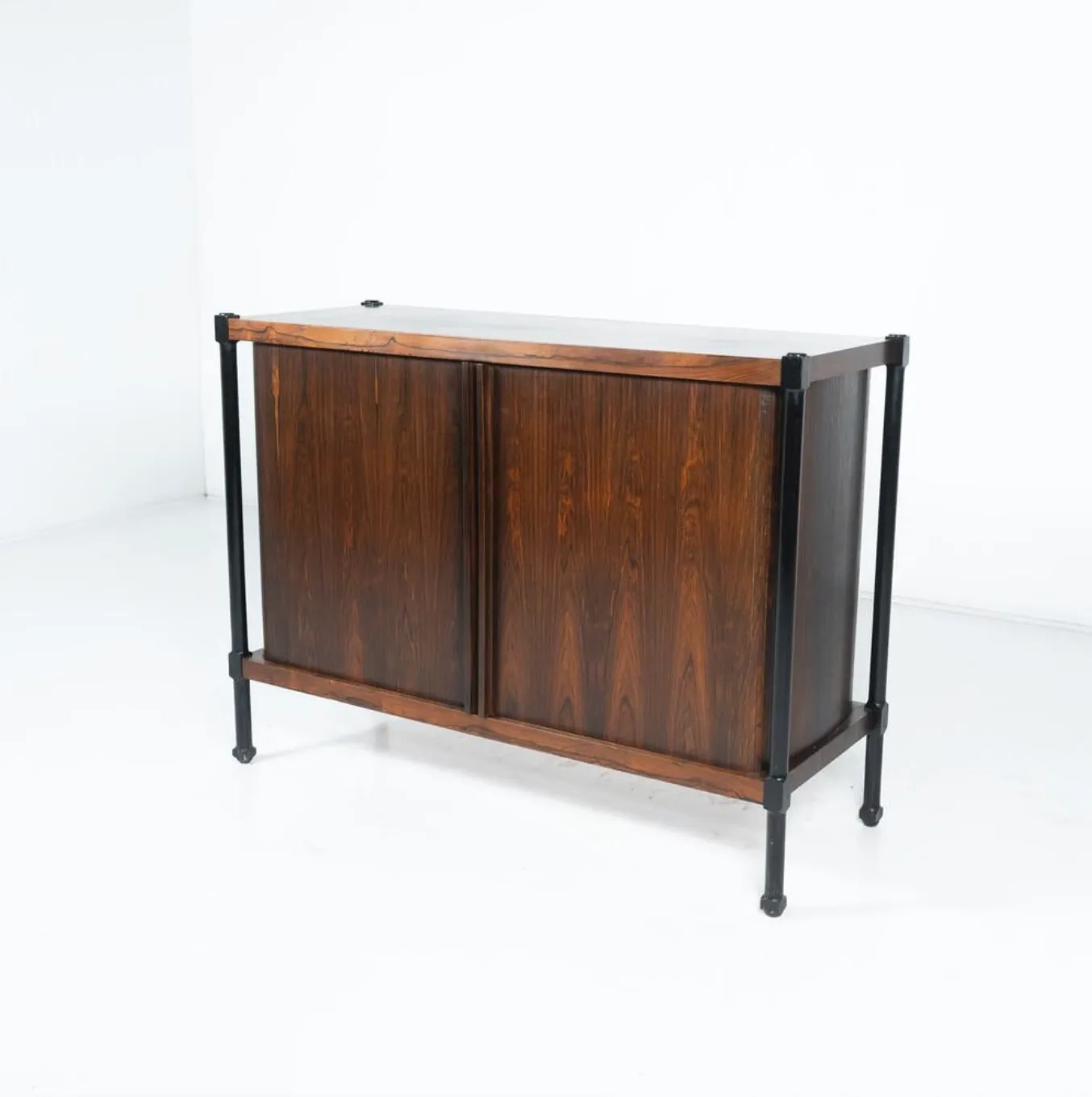 Mid Century Cabinet With Rollers Shutters By Antonio Proserpio, Wood, Italy photo vinterior