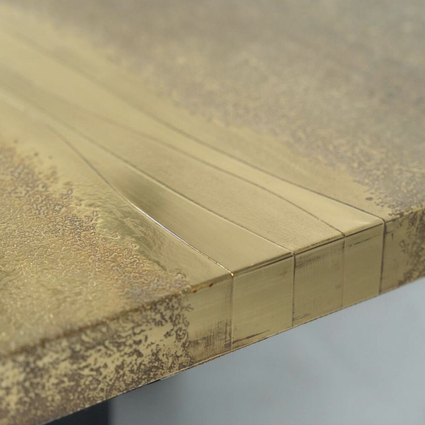 Mid Century Brass Coffee Table By Lova Creation, Belgium, 1970s photo vintage