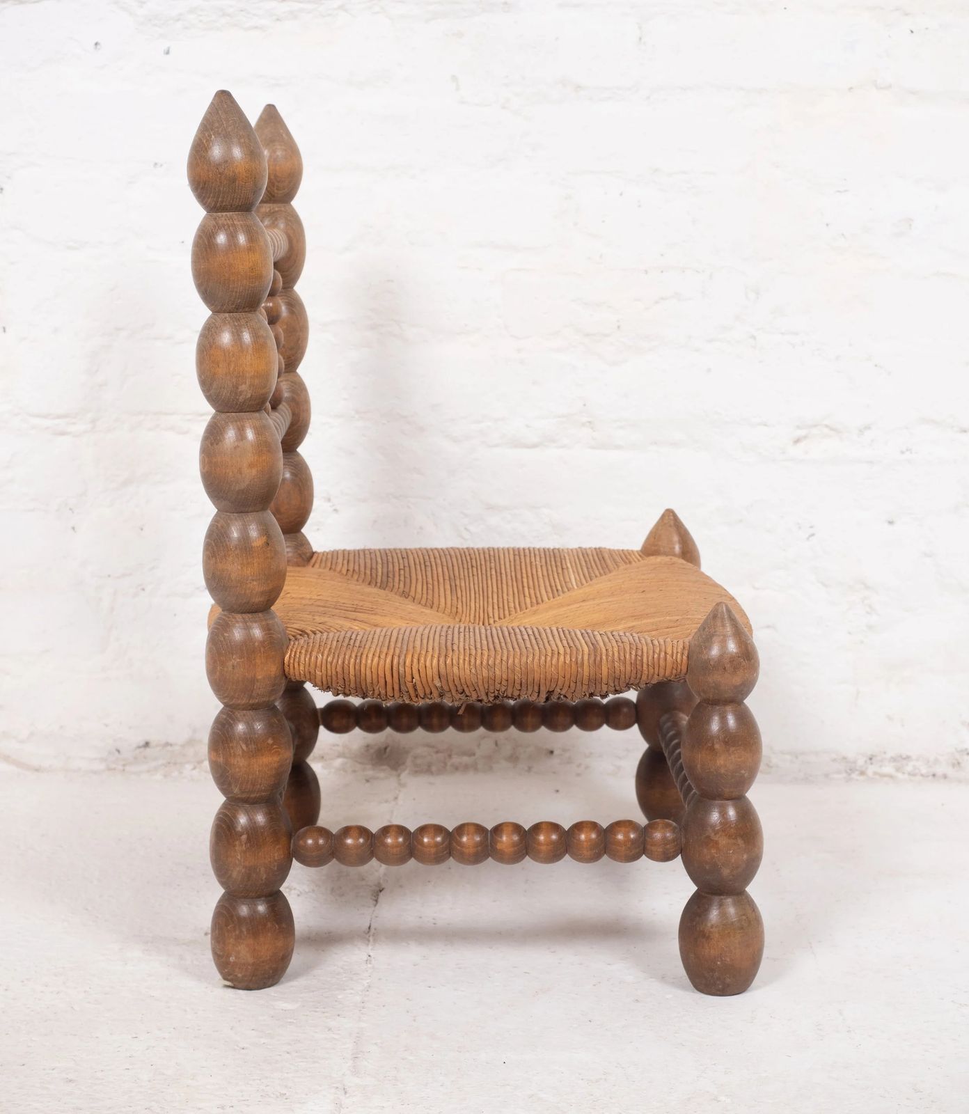 Vintage Low Bobbin Chair In The Style Of Charles Dudouyt photo buy