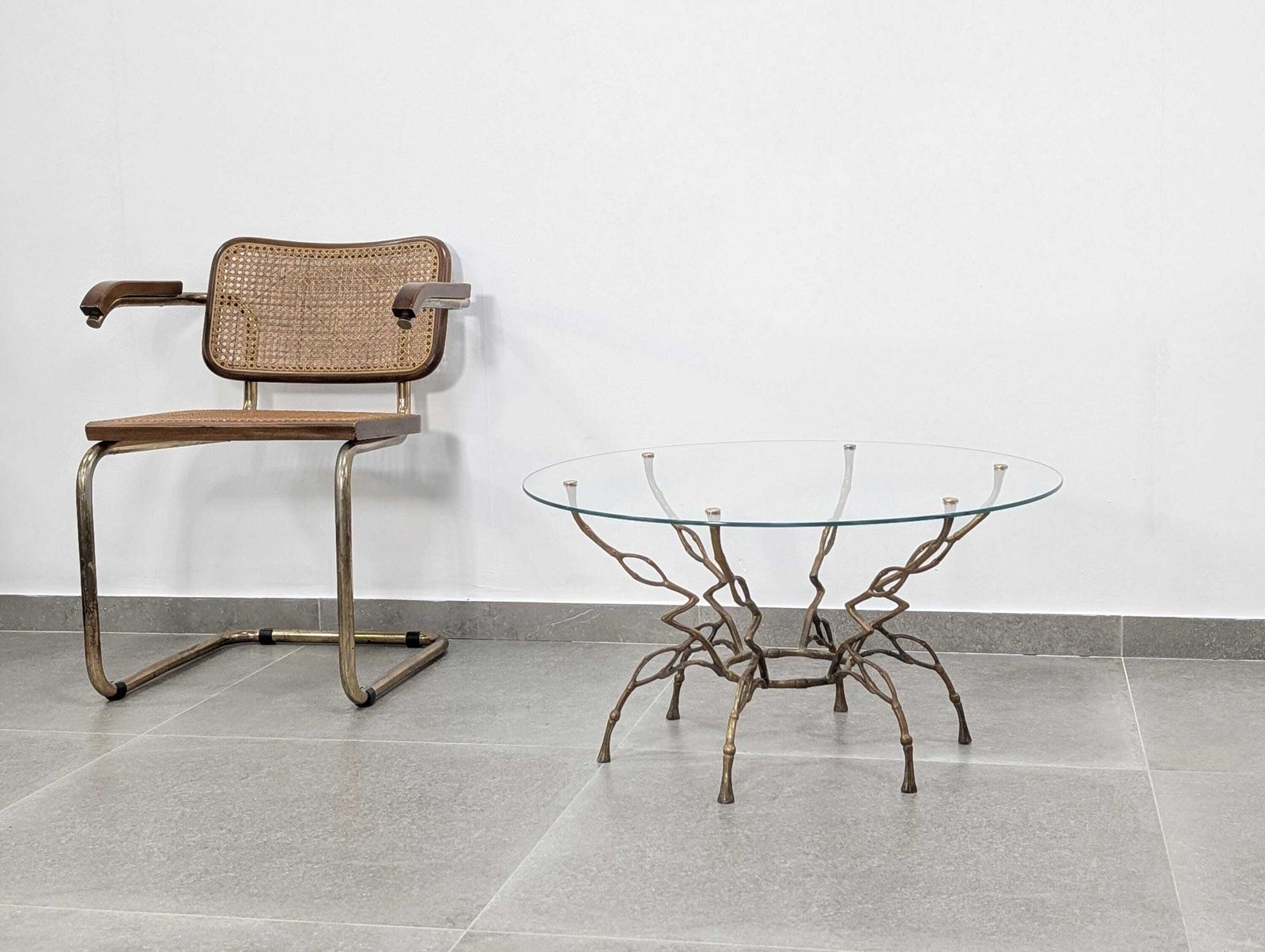 Zigzag Faux Bronze Bamboo Hollywood Regency Coffee Table, 1960s photo buy