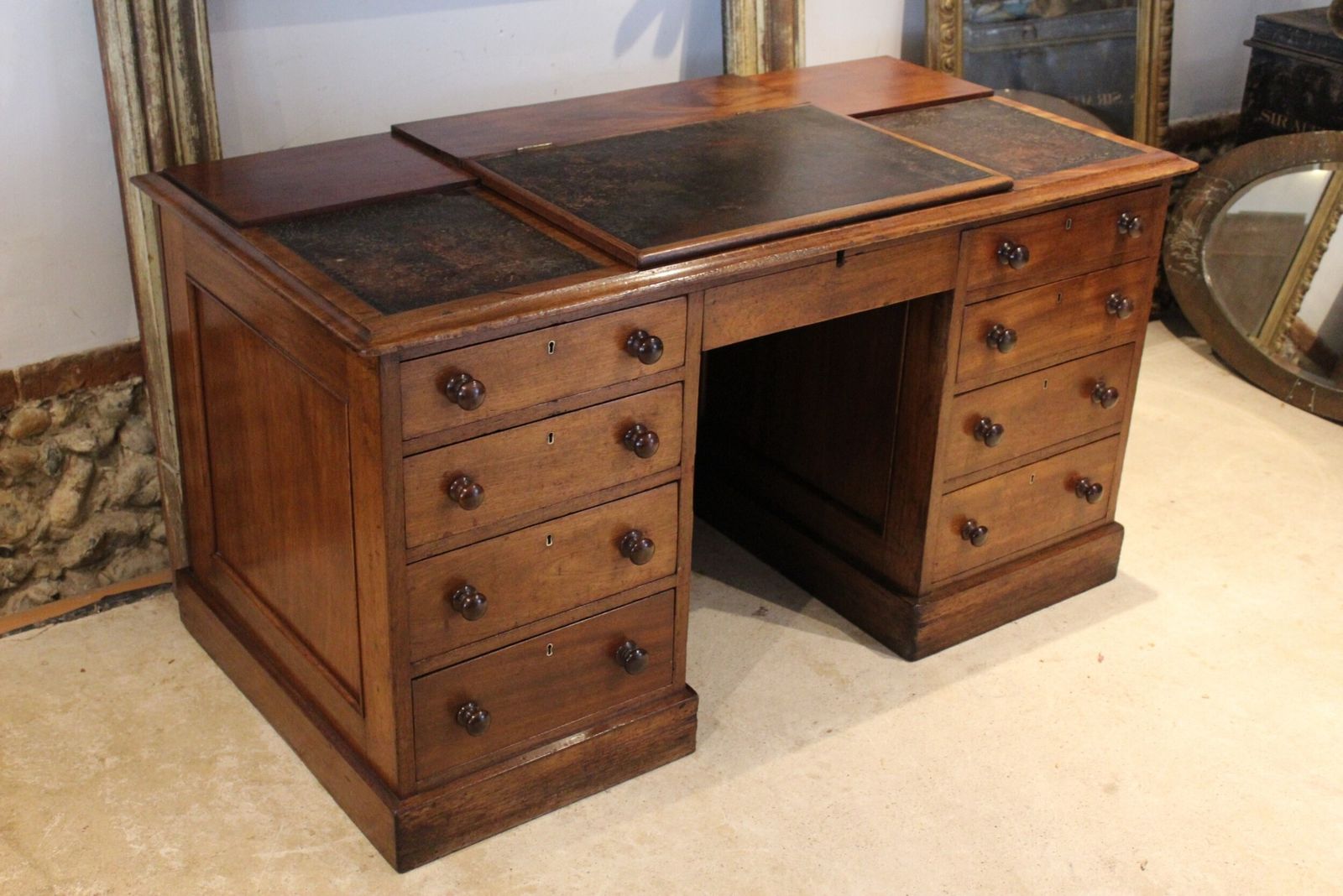 Desk Wonderful Elveden Estate Victorian Mahogany C1850